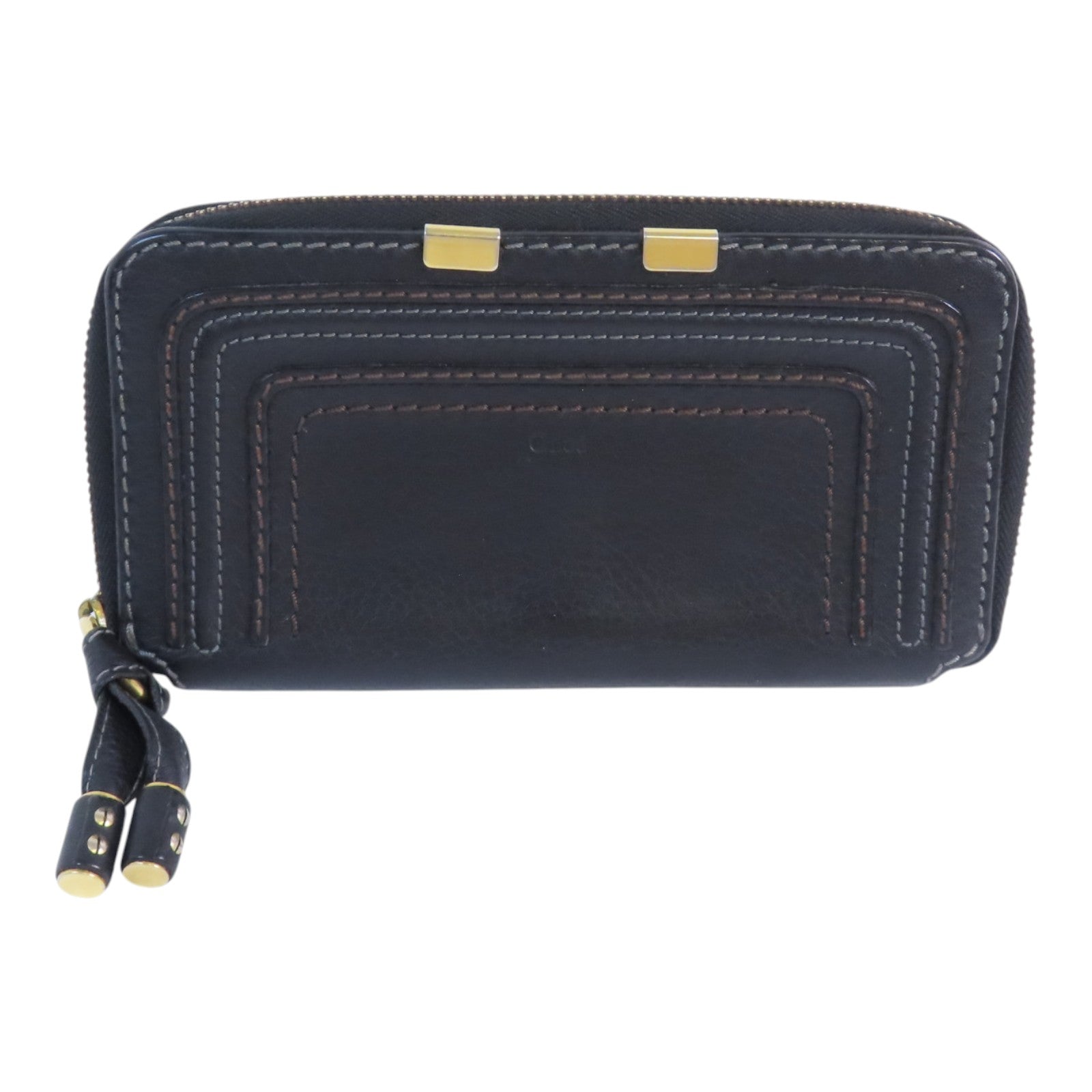 Chloe 牛皮皮革Zipper Long Wallet金扣拉鏈長錢包