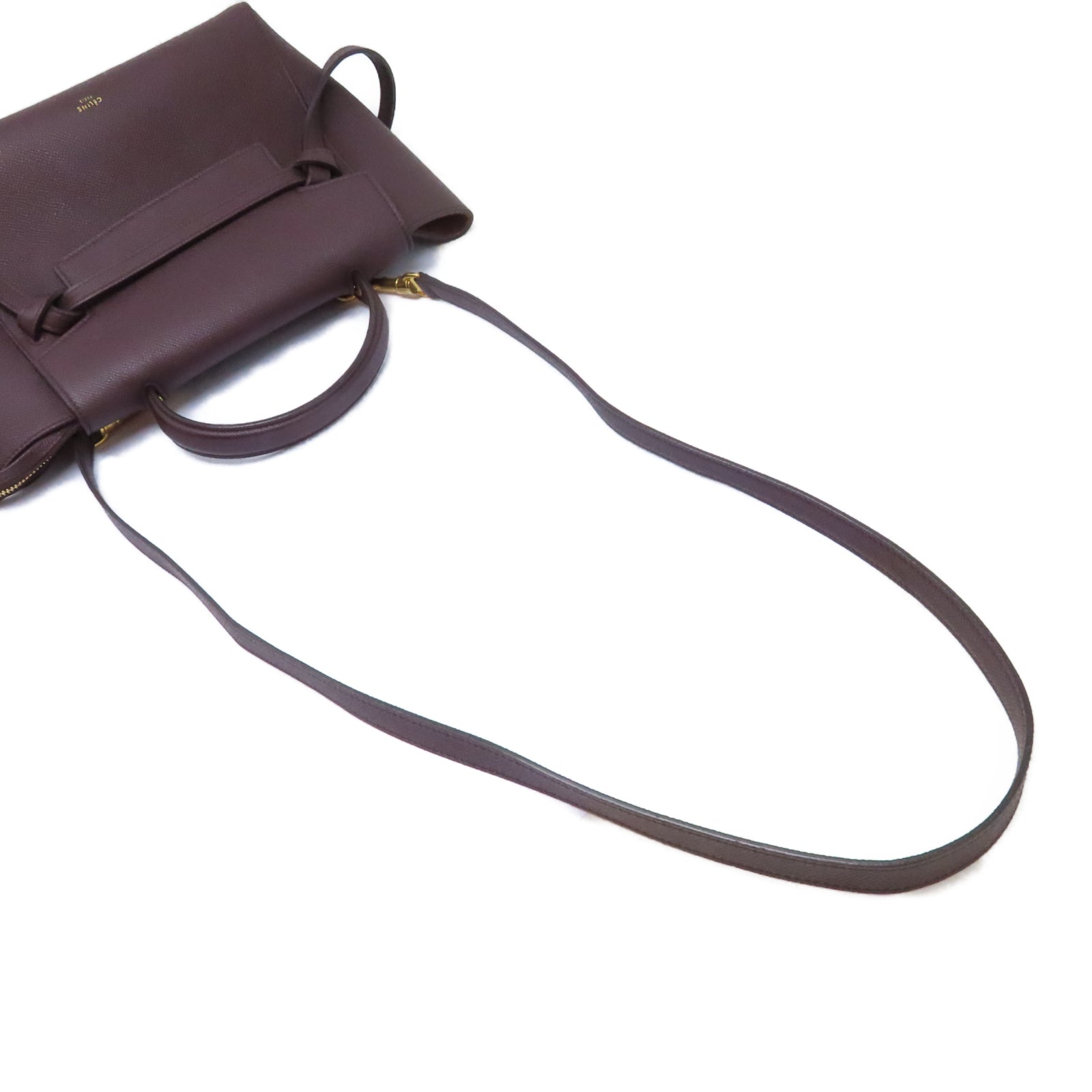 CELINE 【激減優惠】牛皮皮革Belt Bag金扣手挽肩背兩用袋紫色