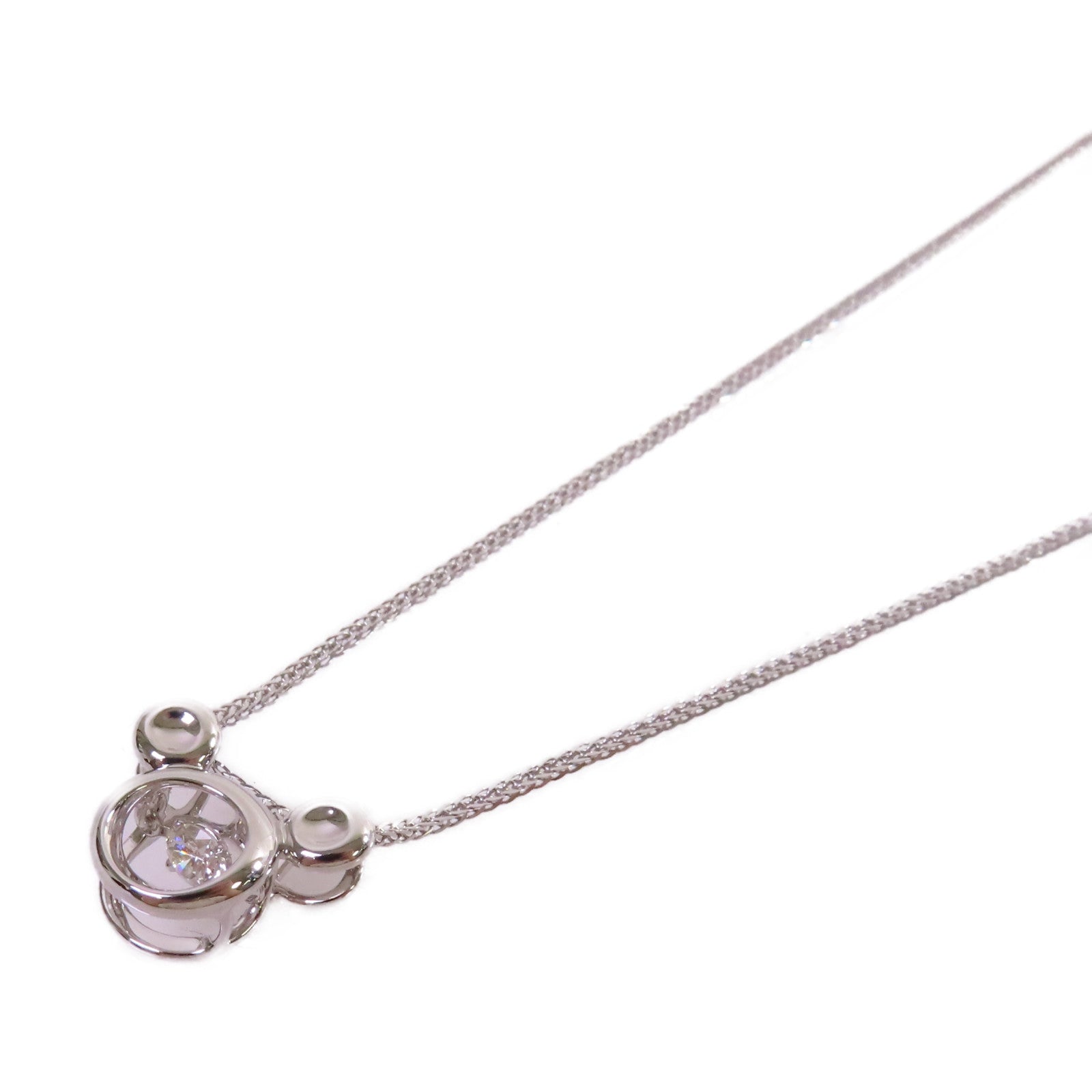JEWELRY 18K白金/0.128ct鑽石Mickey Mouse Diamond Necklace項鏈