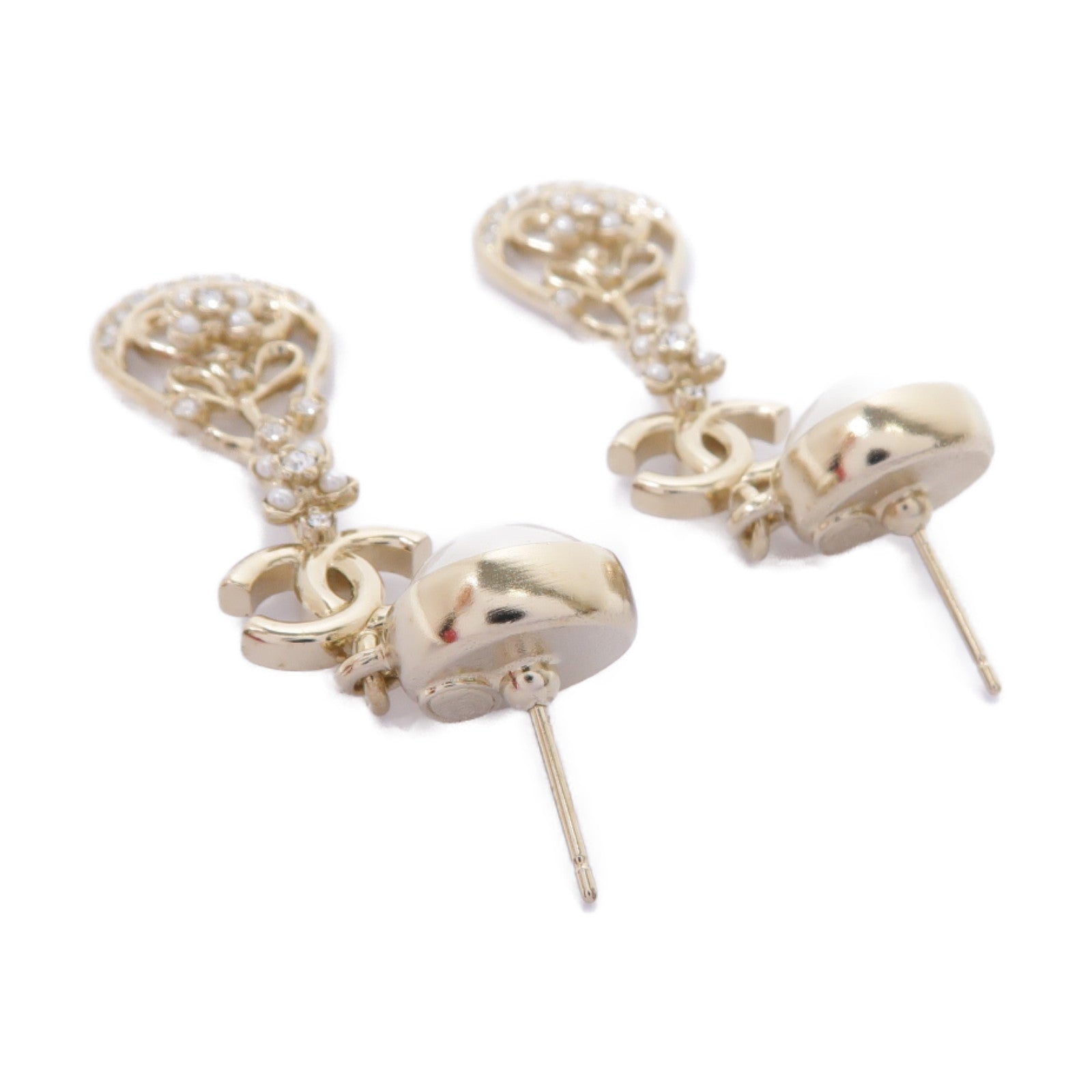 CHANEL 金屬Earrings耳環白色