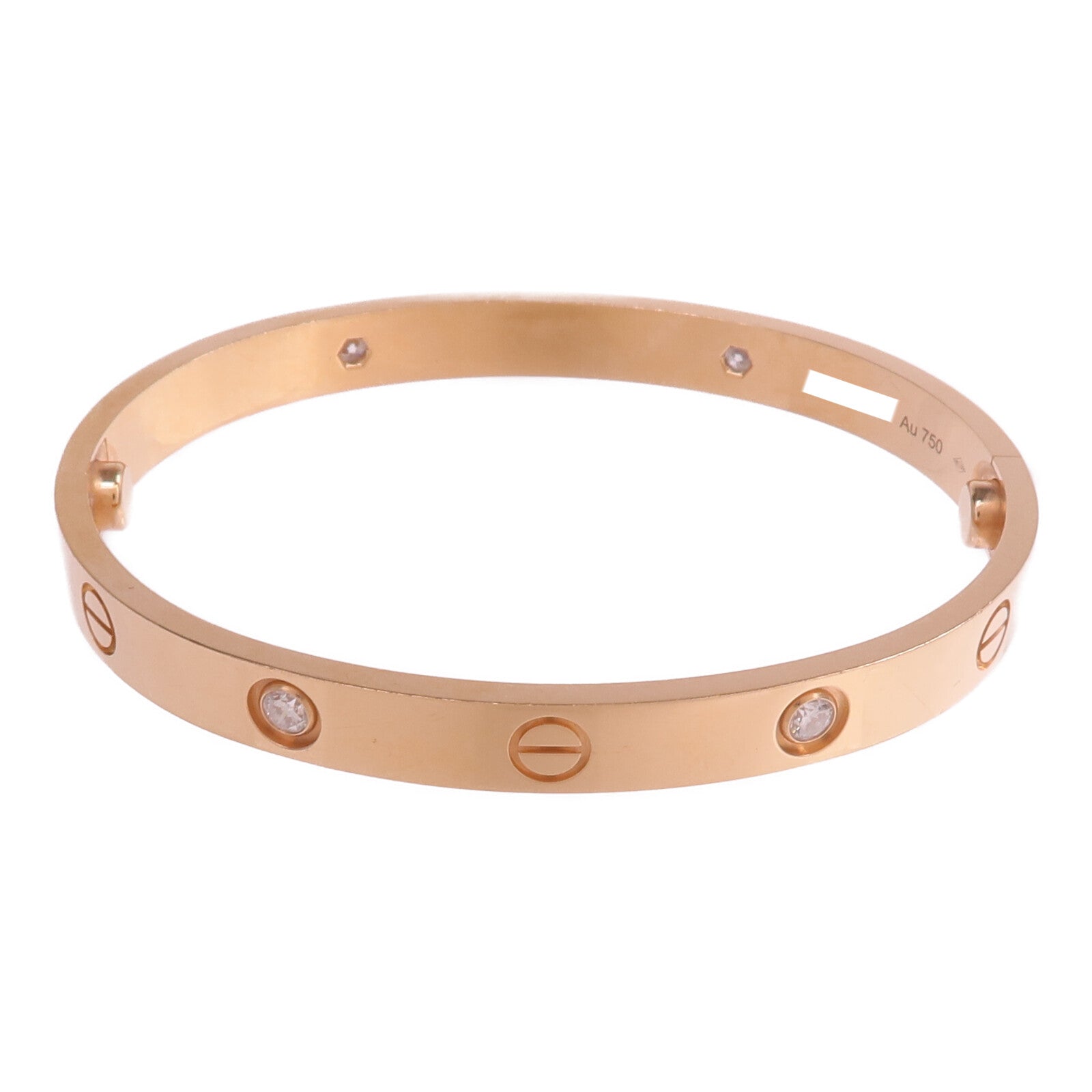 CARTIER 18K玫瑰金Love Bracelet 4 Diamonds鑽石手鐲