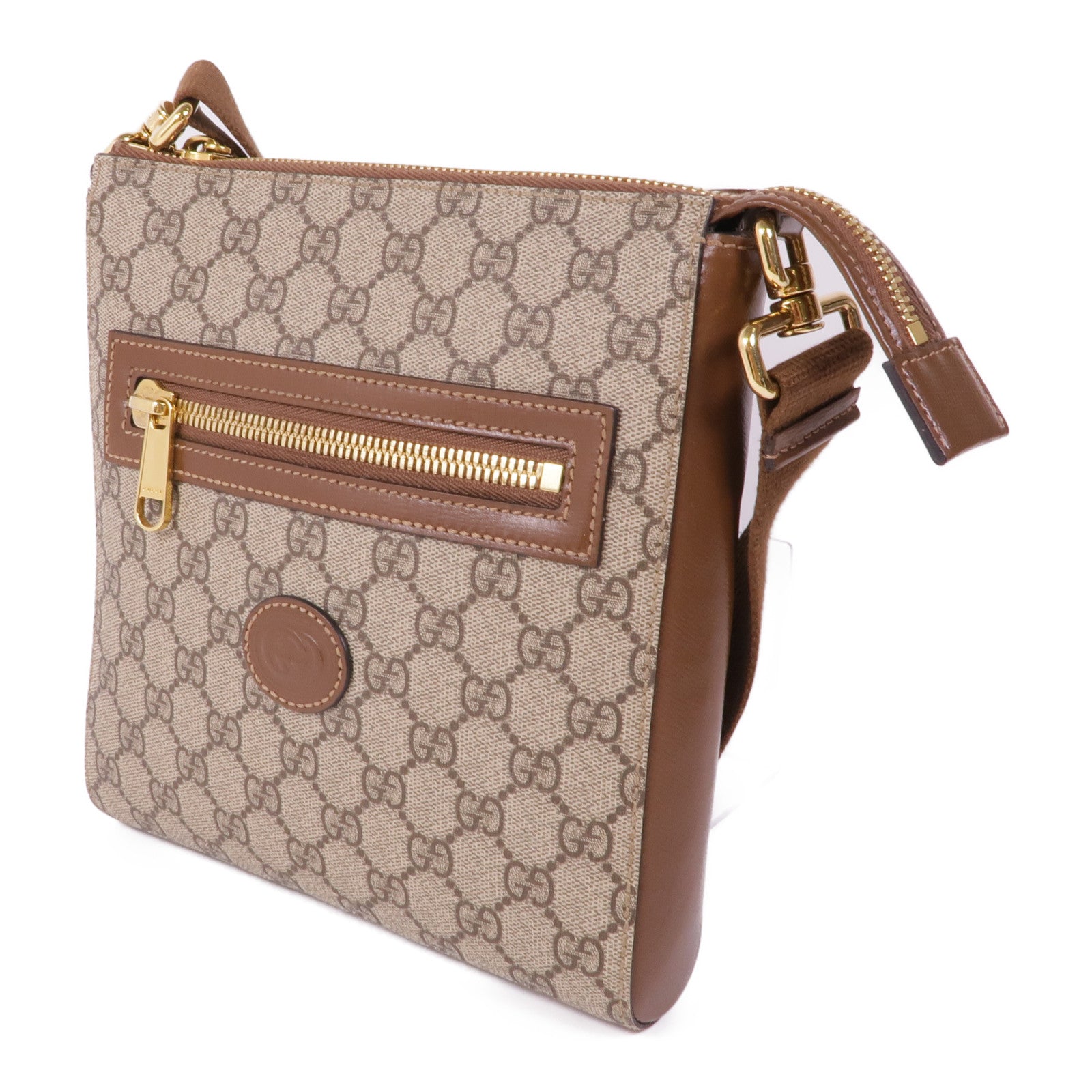 GUCCI 塗層帆布GG Supreme Messenger Bag金扣肩背袋