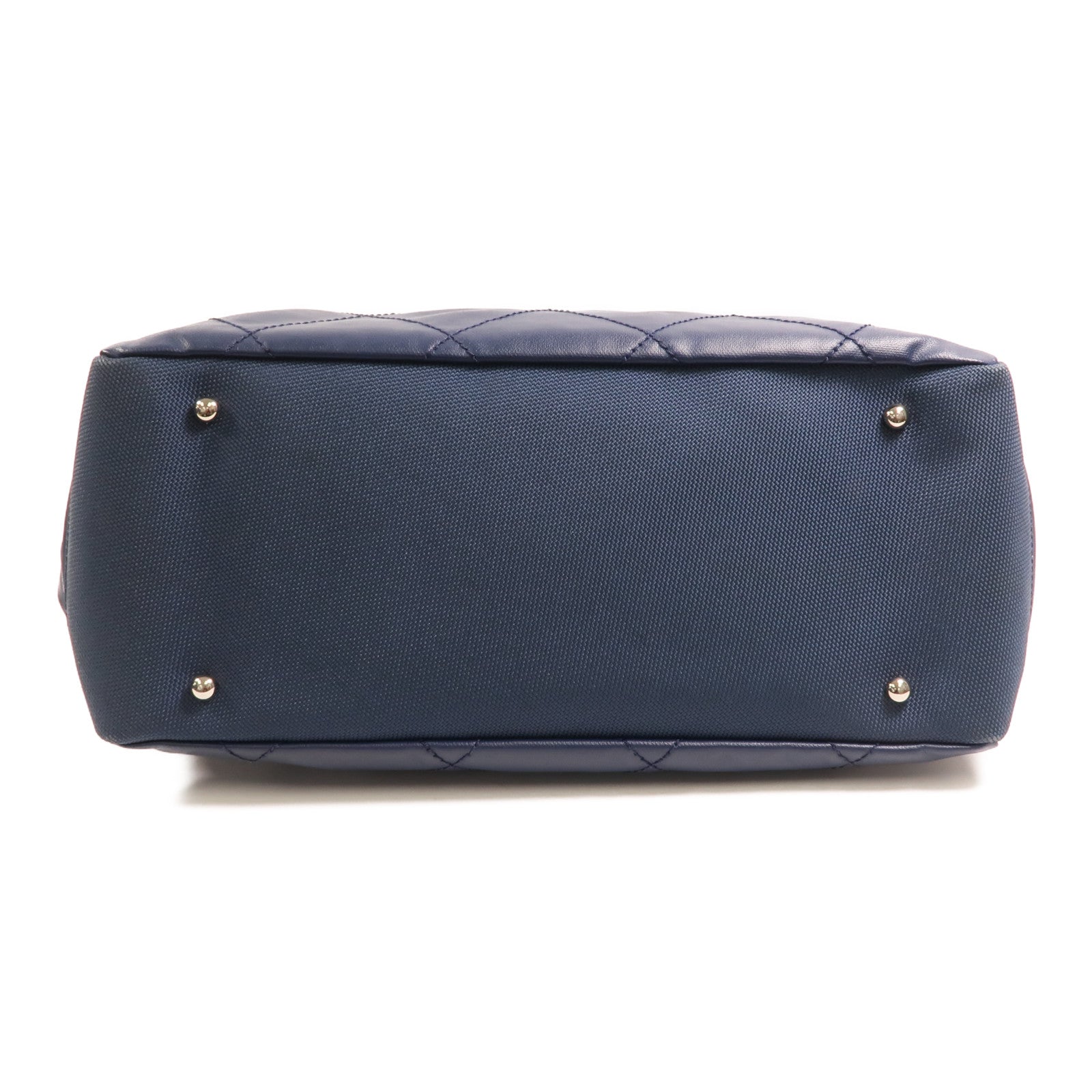 CHANEL 塗層帆布Paris Biarritz Tote銀扣手挽袋