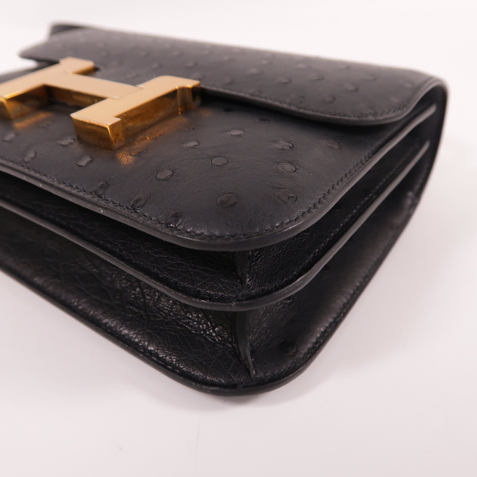 HERMES 【激減優惠】鴕鳥皮革Mini Constance肩背袋