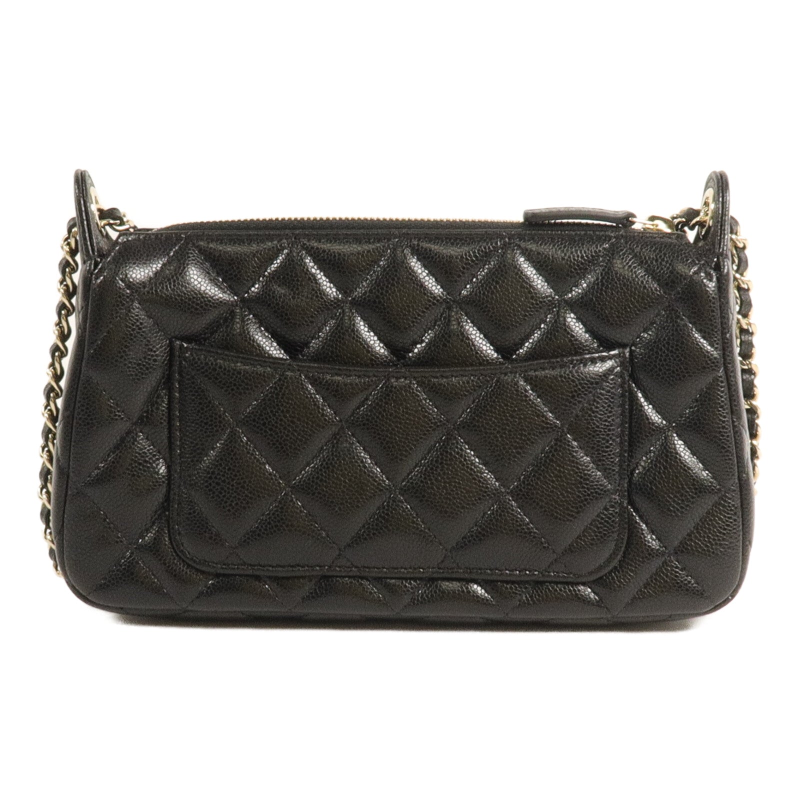 CHANEL 牛皮皮革25A Double Chain Bag鏈帶肩背袋
