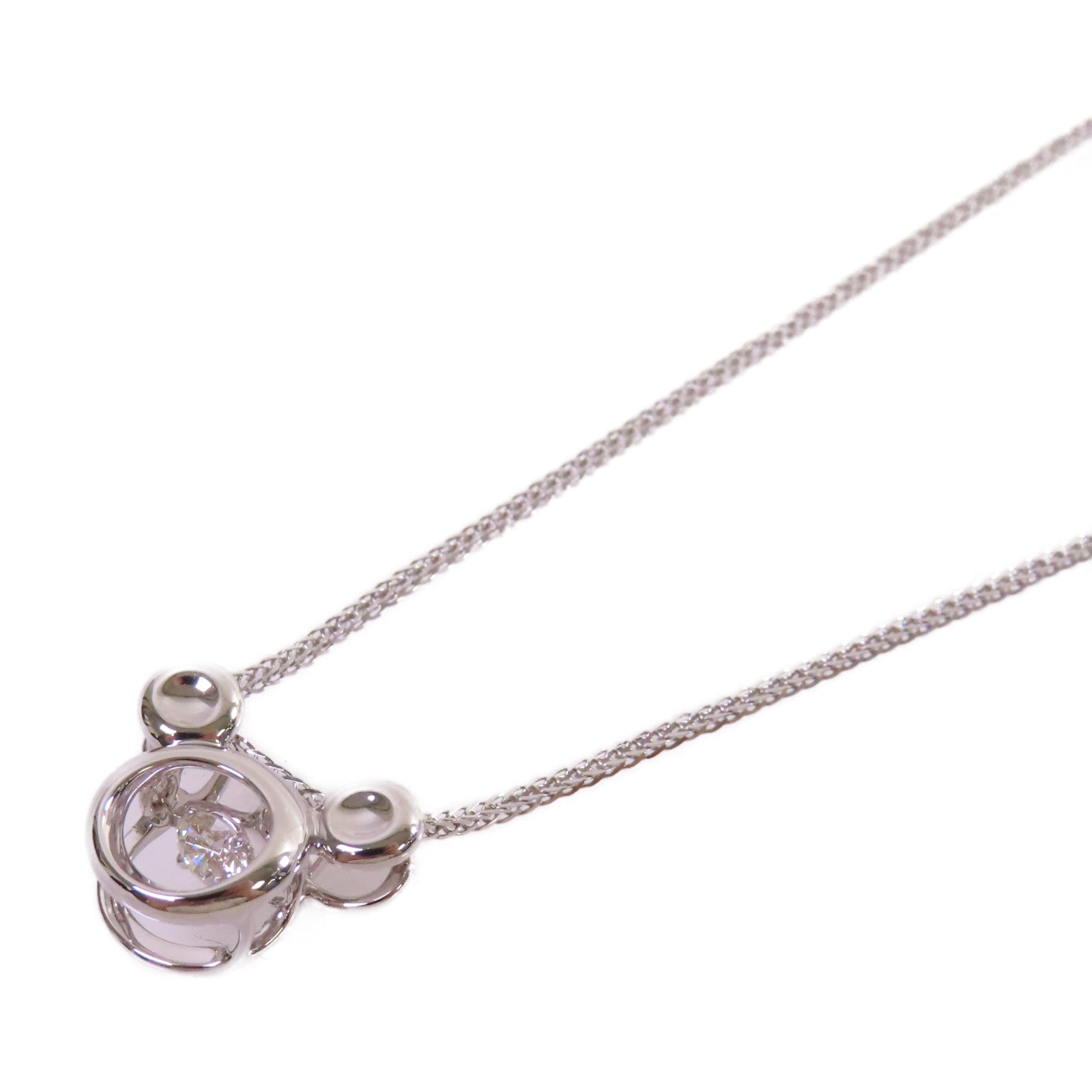 JEWELRY 18K白金/0.128ct鑽石Mickey Mouse Diamond Necklace項鏈