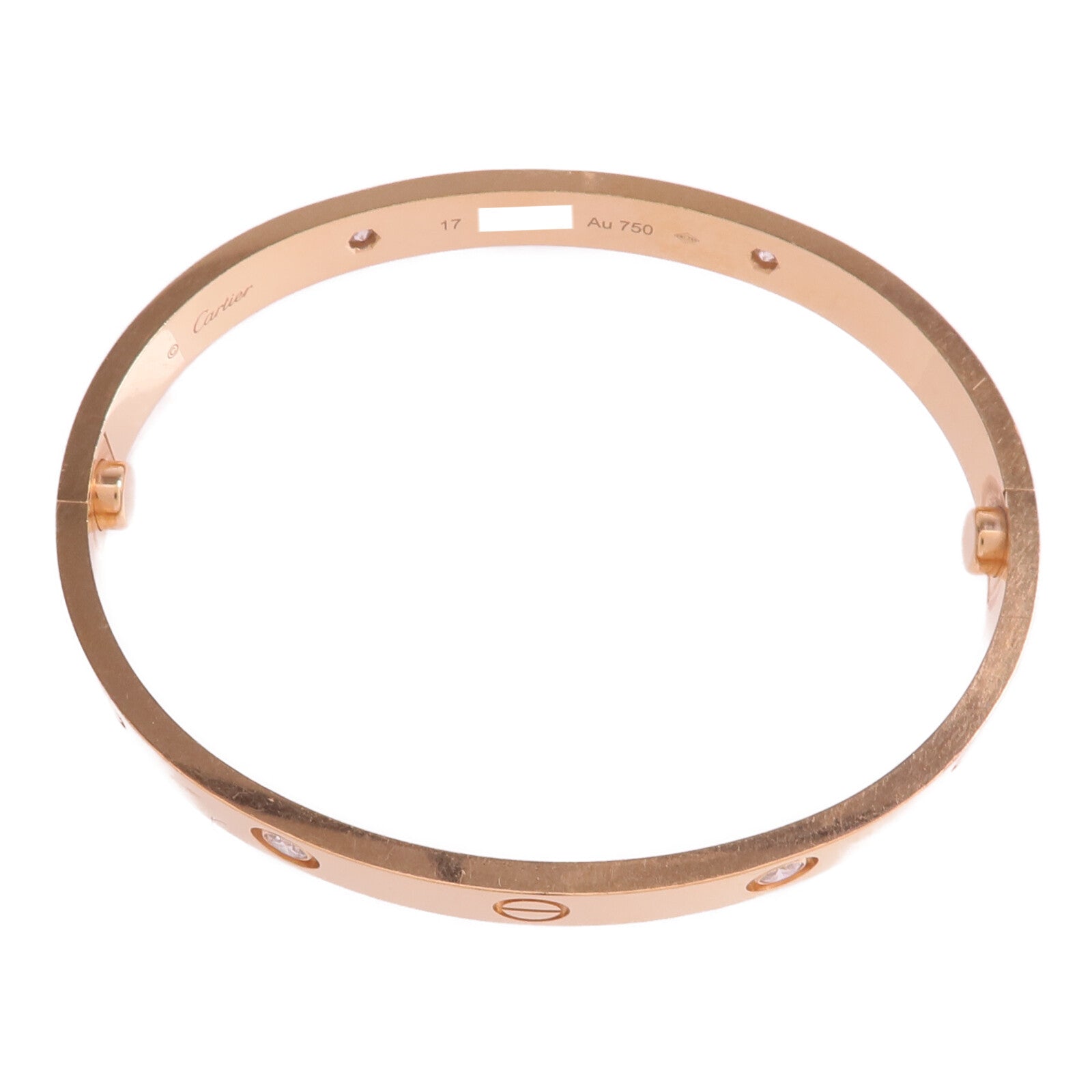 CARTIER 18K玫瑰金Love Bracelet 4 Diamonds鑽石手鐲