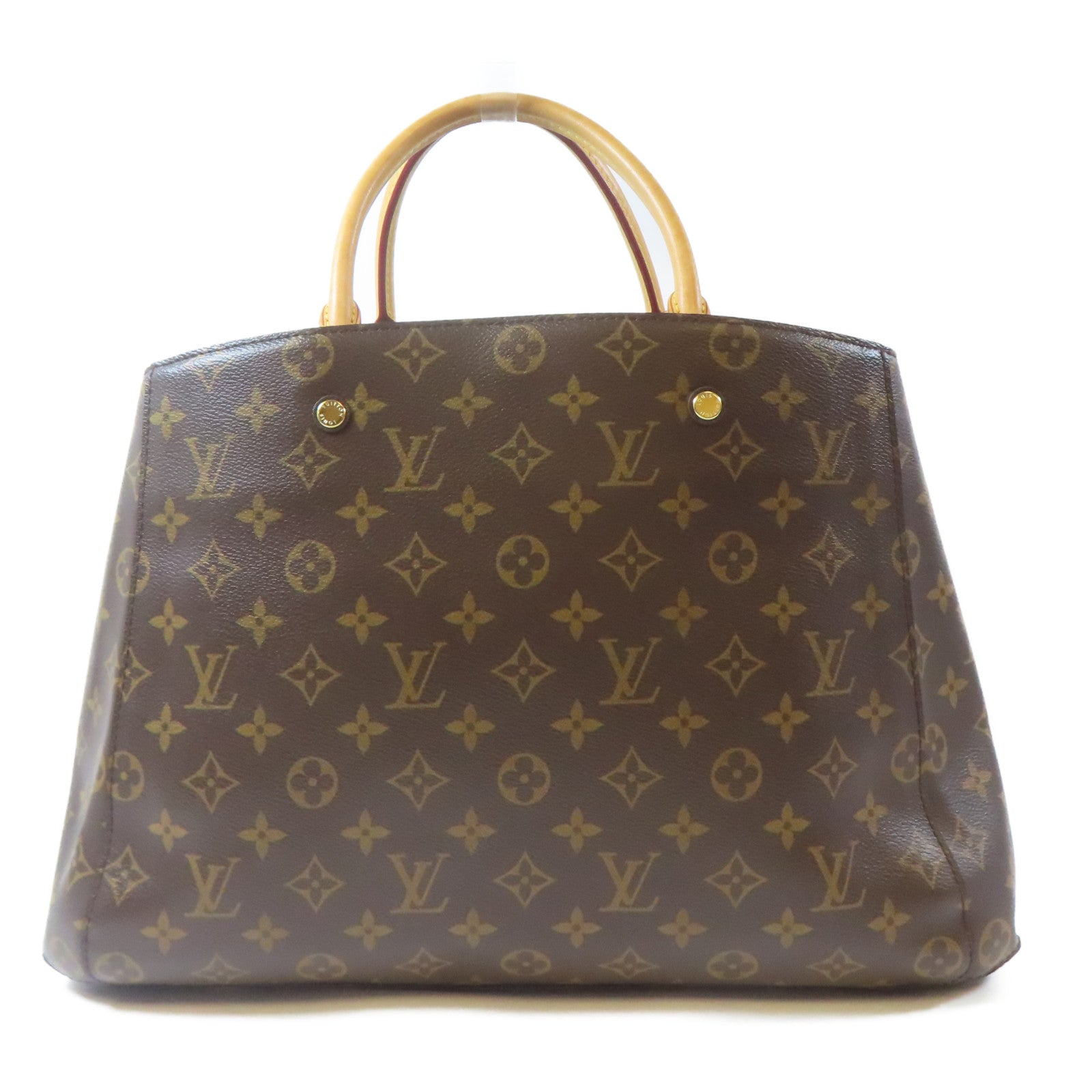 LOUIS VUITTON Monogram Montaigne GM金扣手挽肩背兩用袋啡色