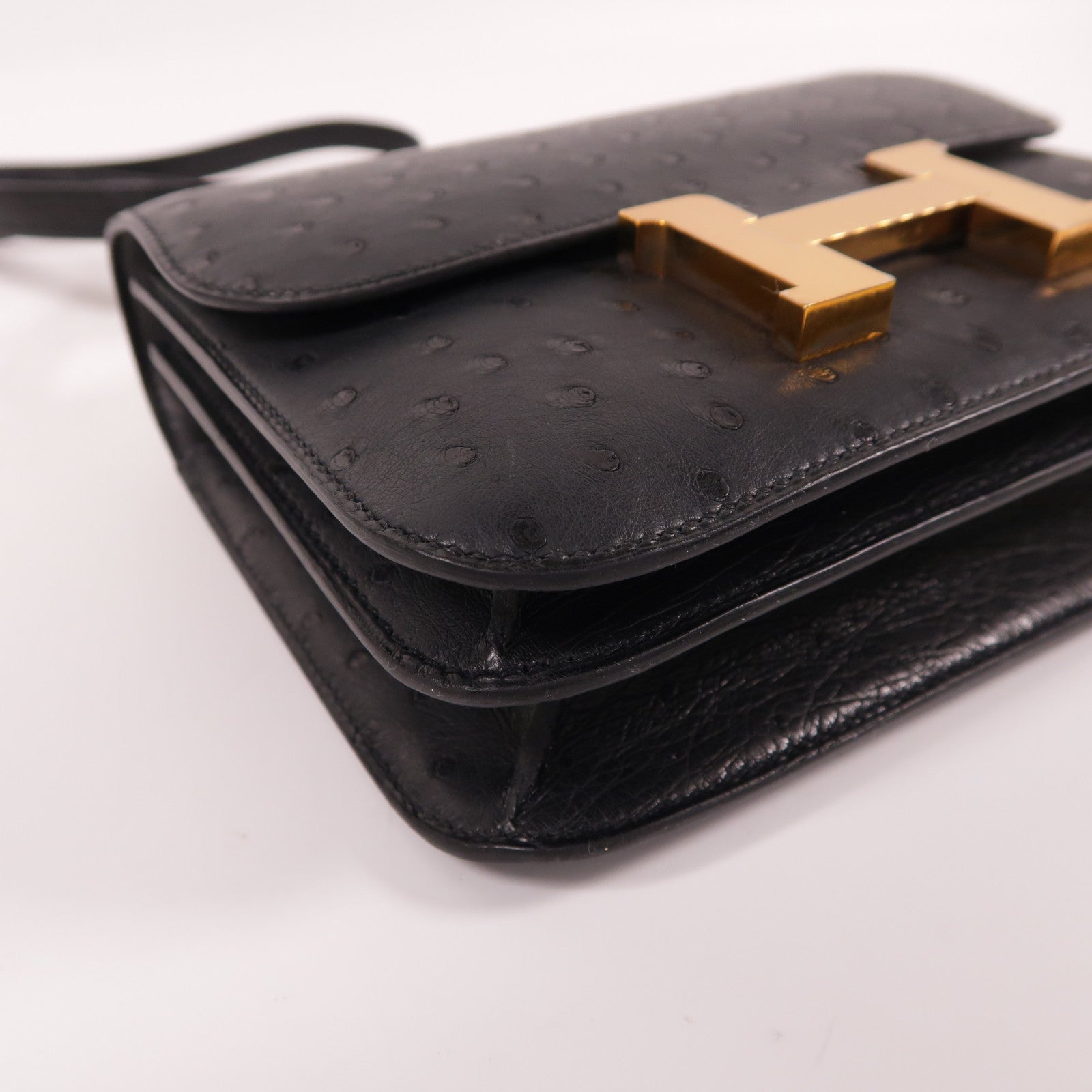 HERMES 【激減優惠】鴕鳥皮革Mini Constance肩背袋