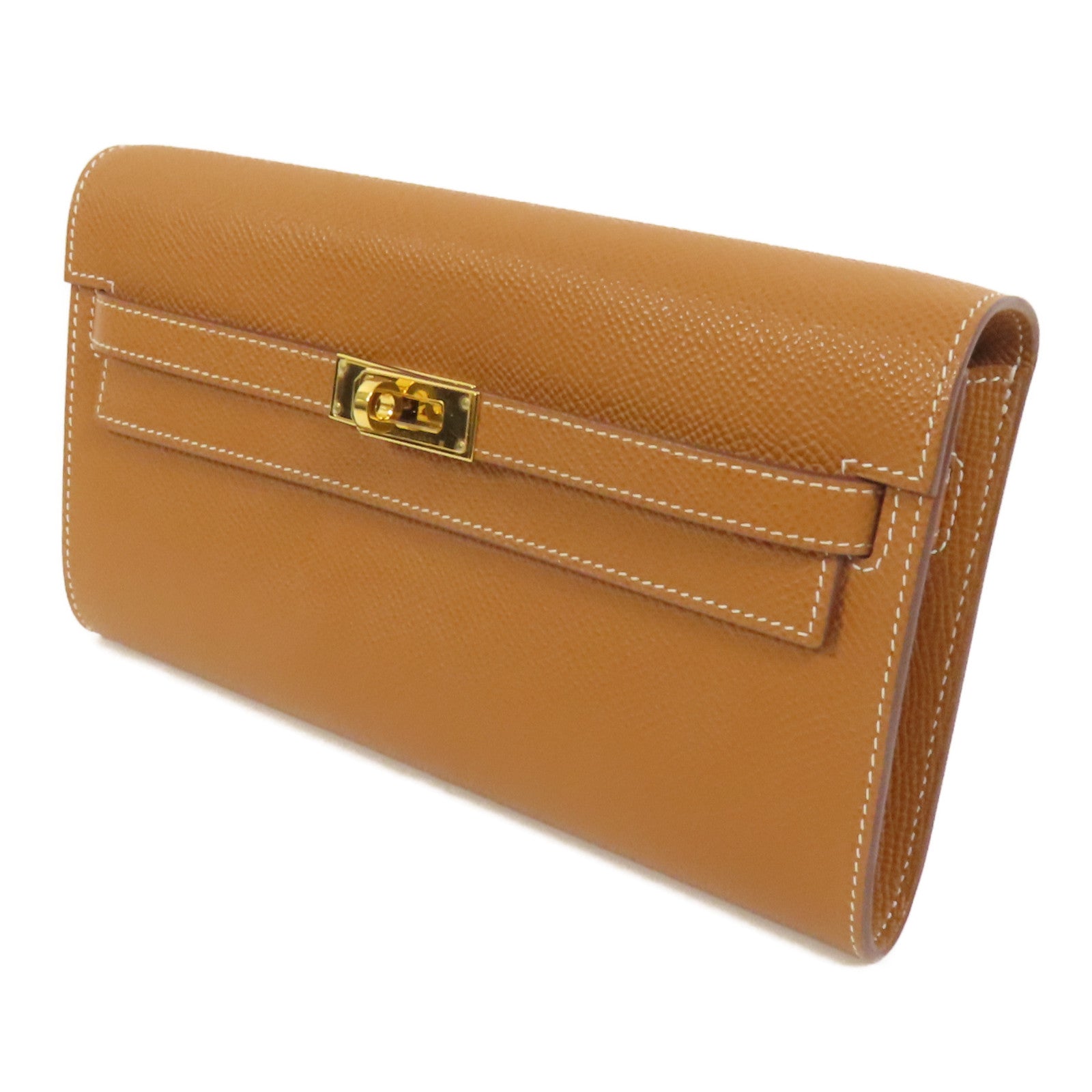 HERMES Epsom皮革Kelly To Go金扣肩背袋Gold