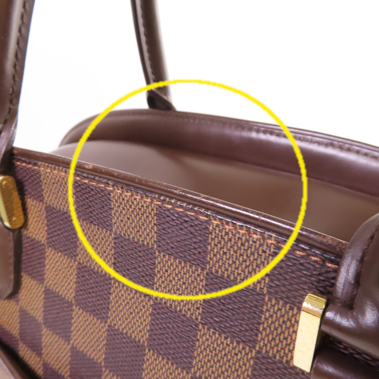 LOUIS VUITTON Damier Ebene Sarria Horizontal Handbag金扣手挽袋啡色