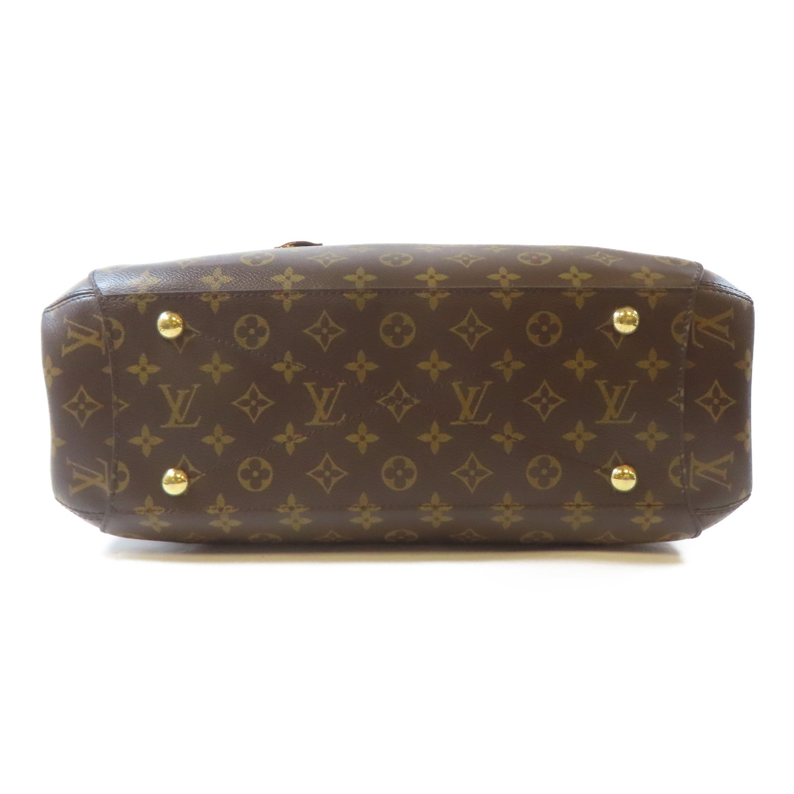 LOUIS VUITTON Monogram Montaigne GM金扣手挽肩背兩用袋啡色