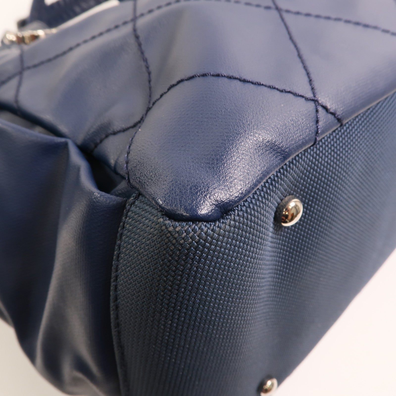 CHANEL 塗層帆布Paris Biarritz Tote銀扣手挽袋