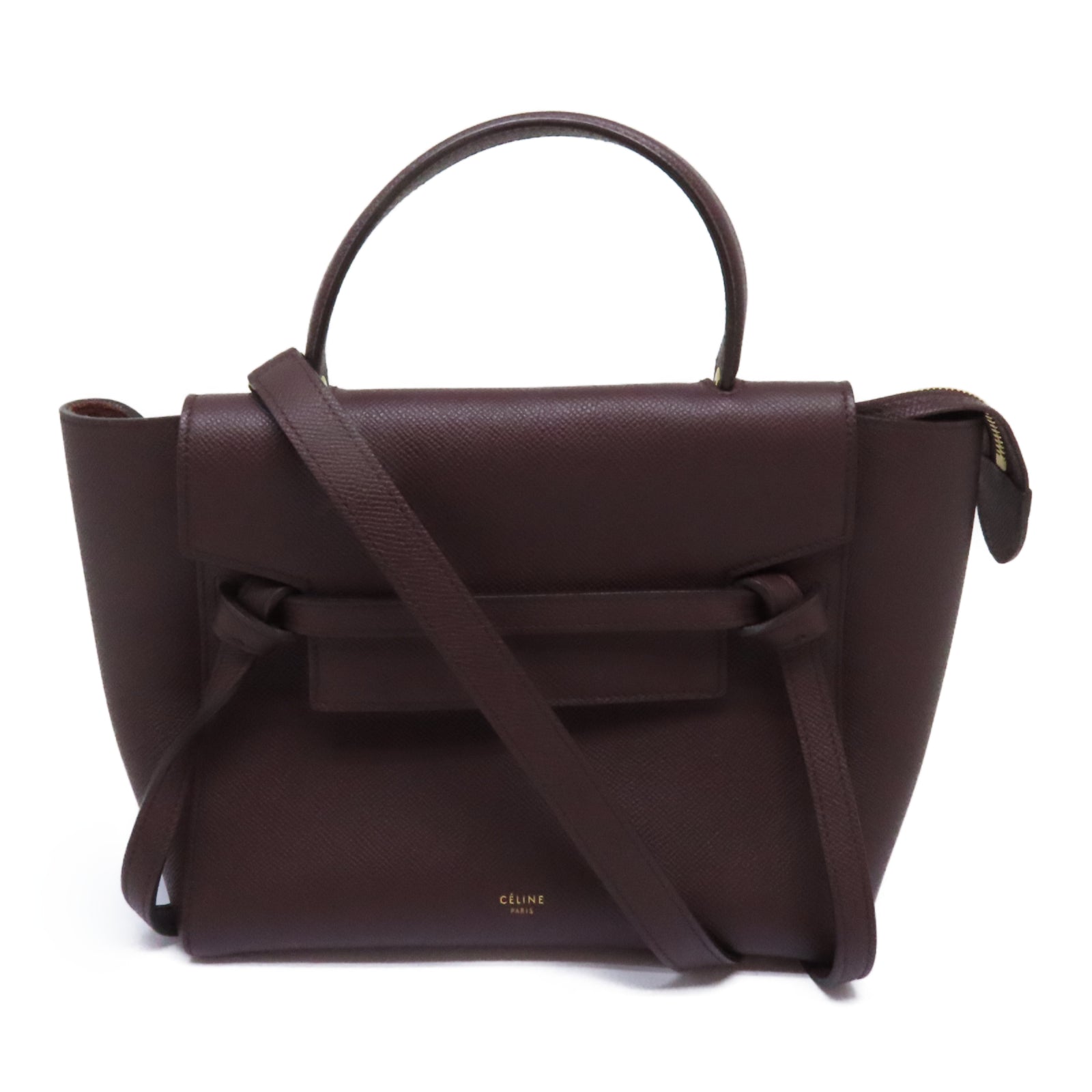 CELINE 【激減優惠】牛皮皮革Belt Bag金扣手挽肩背兩用袋紫色