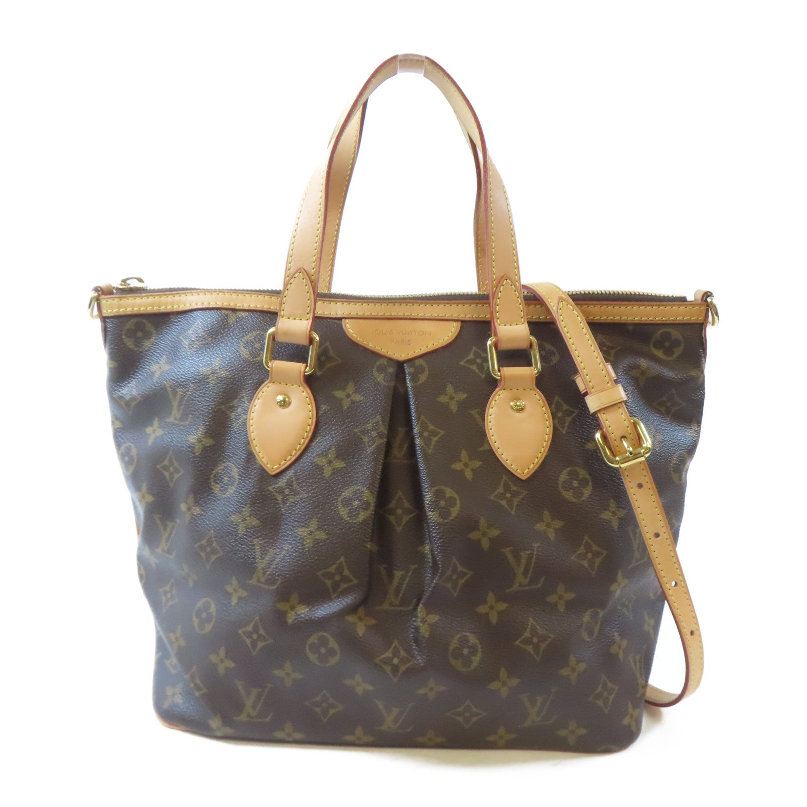 LOUIS VUITTON 【激減優惠】Monogram Palermo PM金扣手挽肩背兩用袋棕色