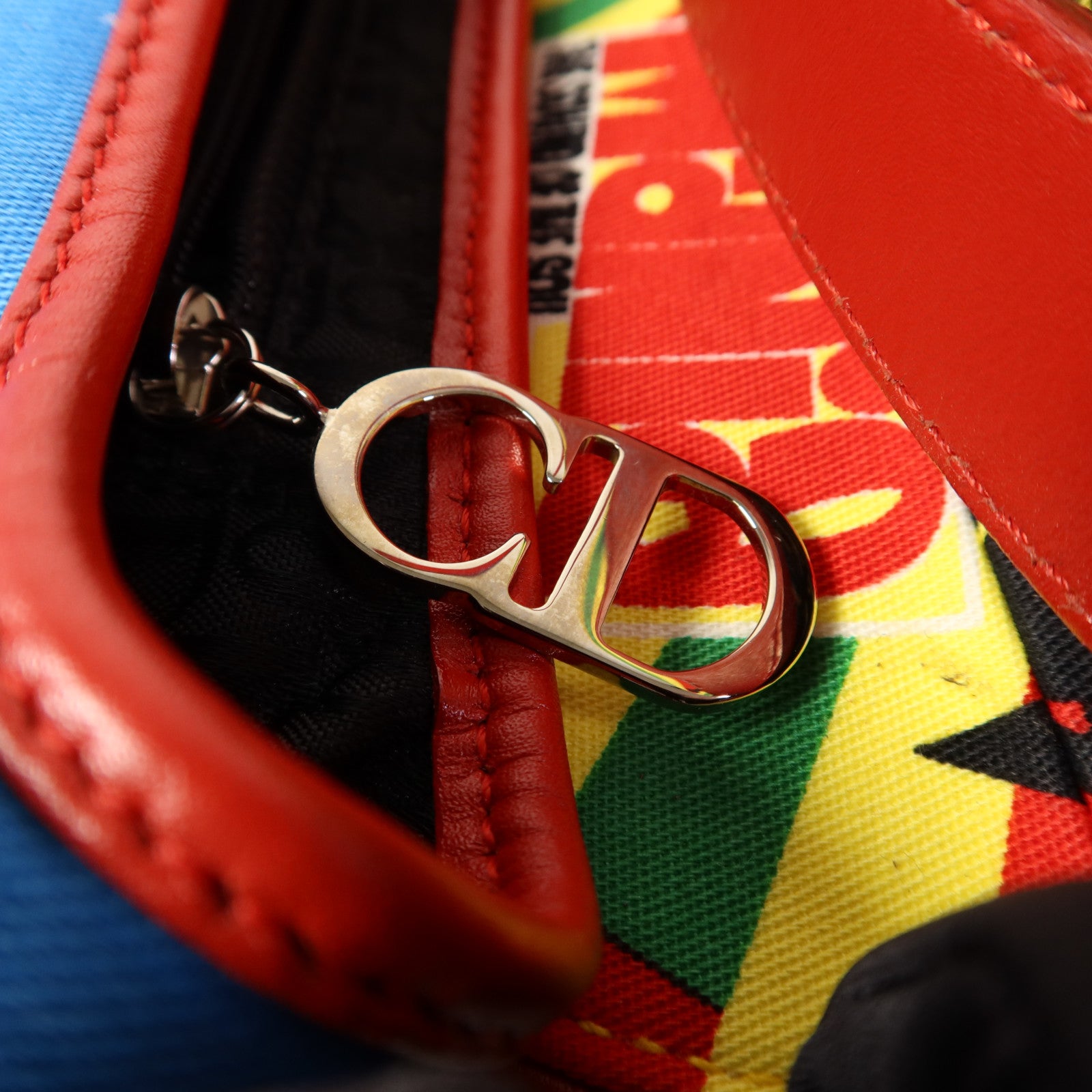 Dior 帆布Vintage Saddle Bag銀扣肩背袋