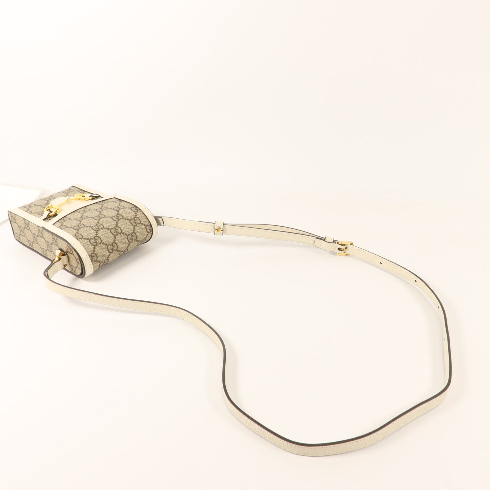 GUCCI 塗層帆布Horsebit 1955 Mini Phone Bag肩背袋