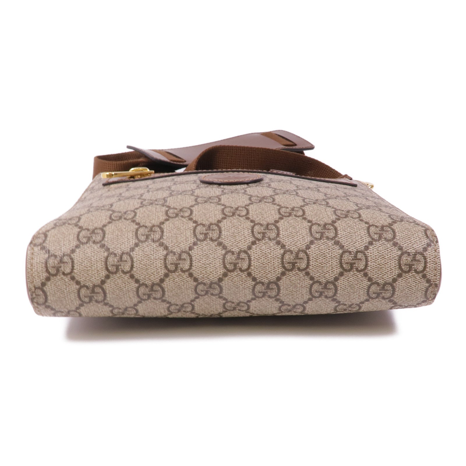 GUCCI 塗層帆布GG Supreme Messenger Bag金扣肩背袋