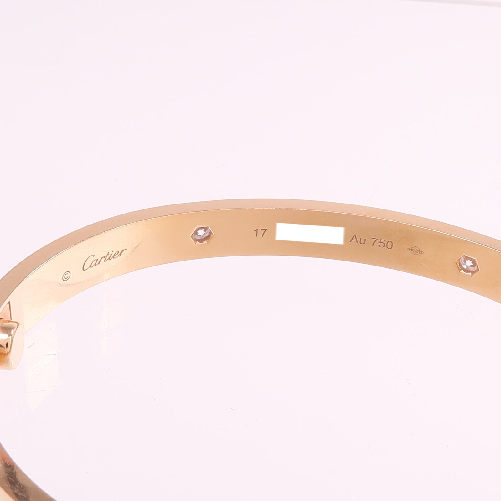 CARTIER 18K玫瑰金Love Bracelet 4 Diamonds鑽石手鐲