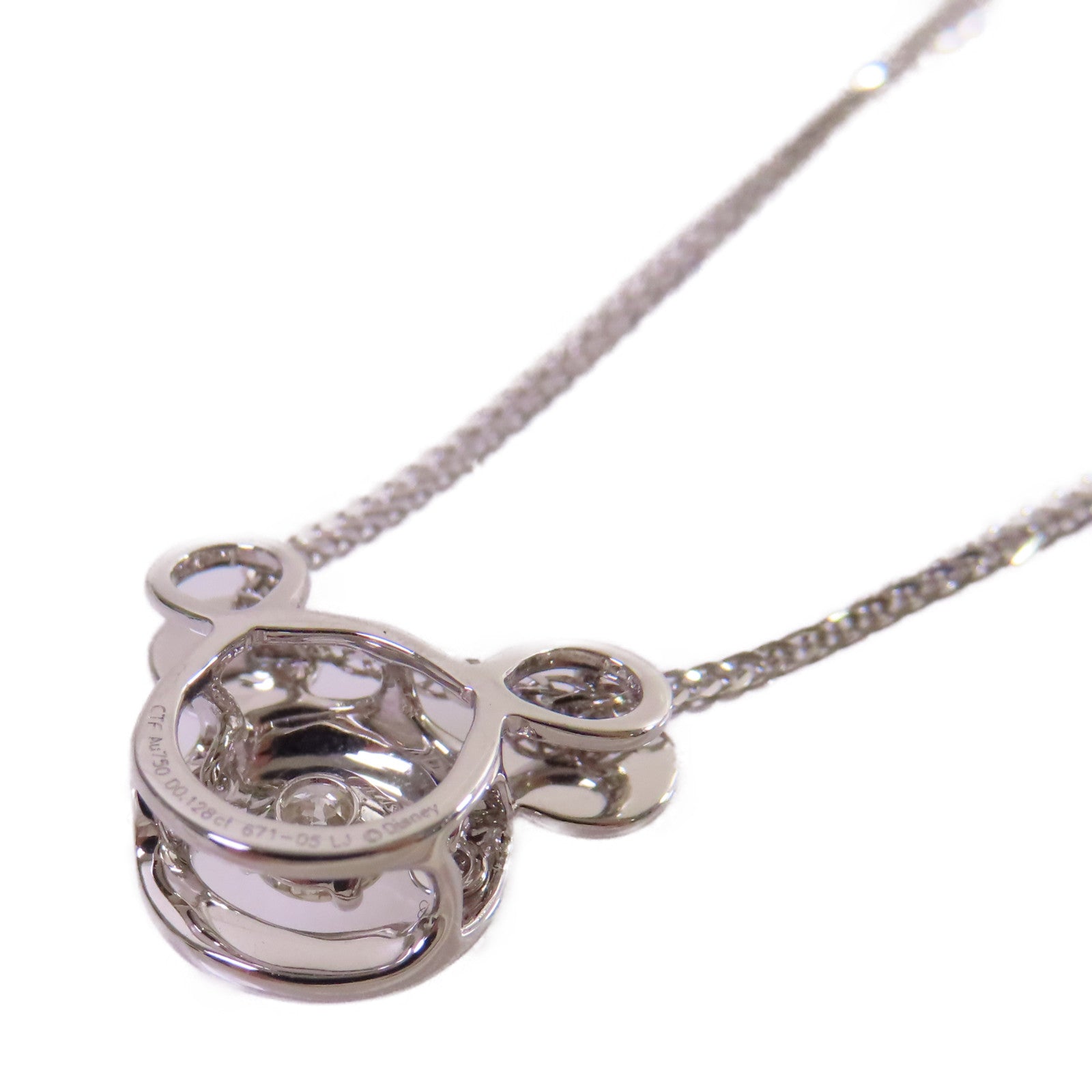 JEWELRY 18K白金/0.128ct鑽石Mickey Mouse Diamond Necklace項鏈