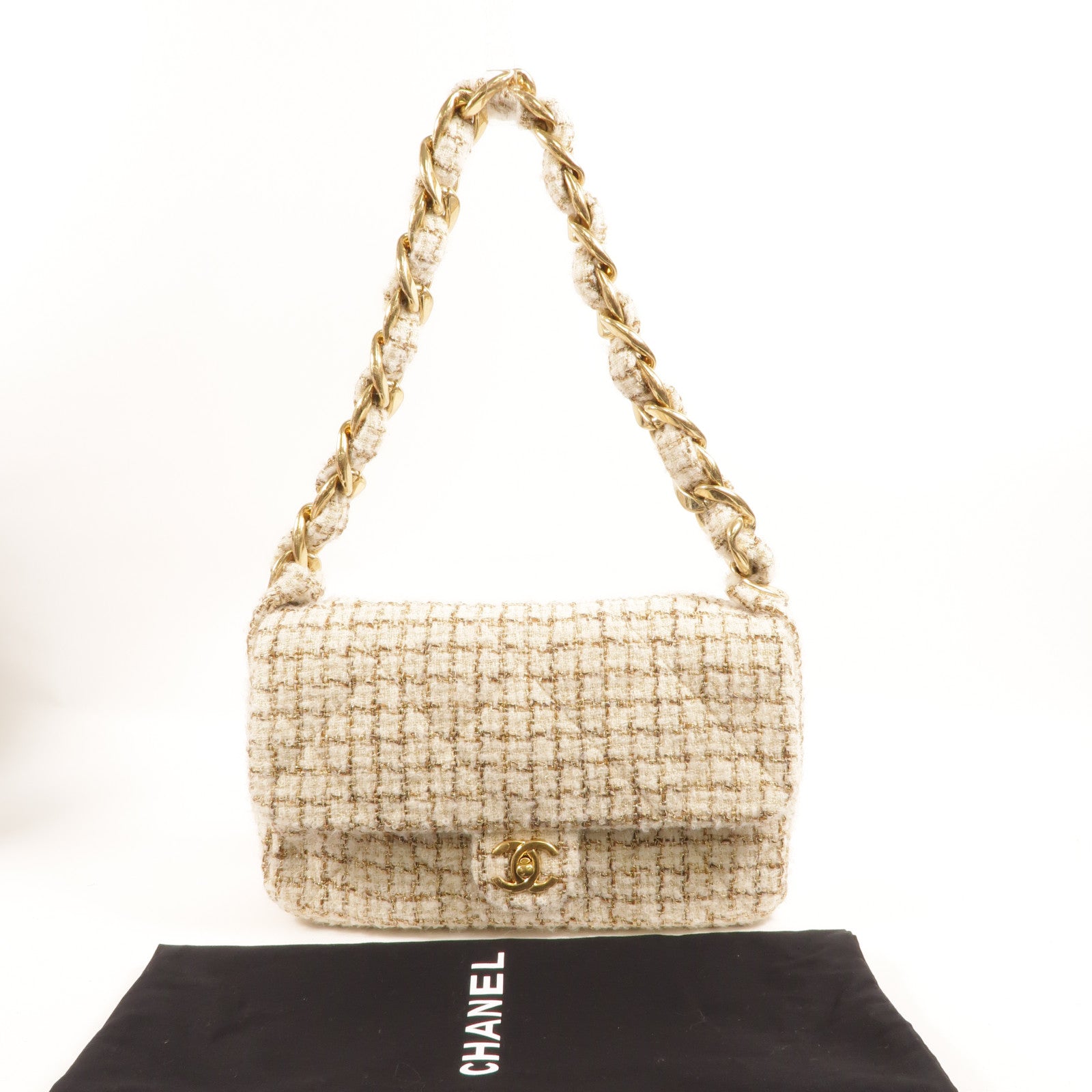 CHANEL Tweed Flap Bag肩背袋