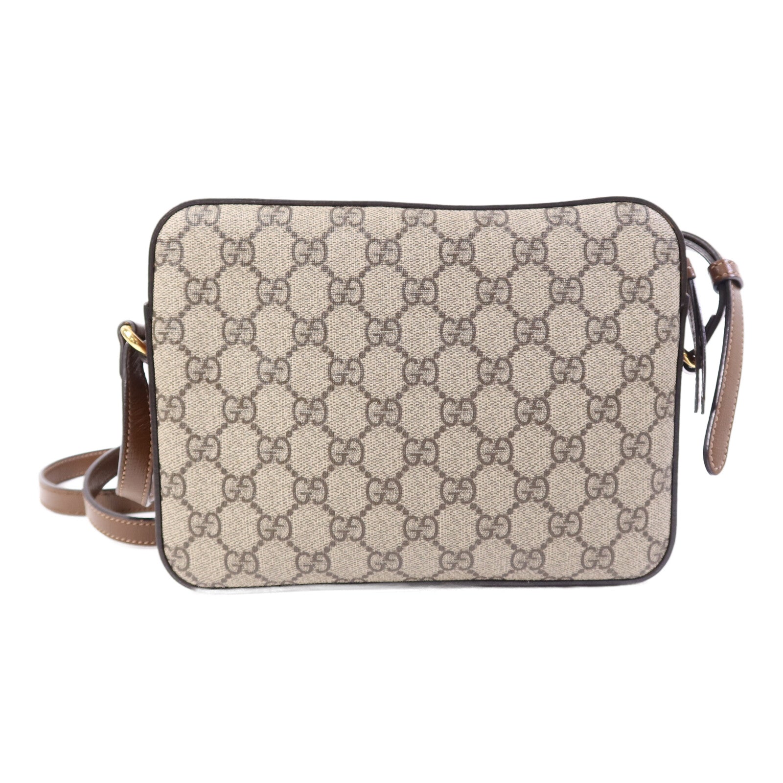 GUCCI 塗層帆布Horsebit 1955金扣肩背袋