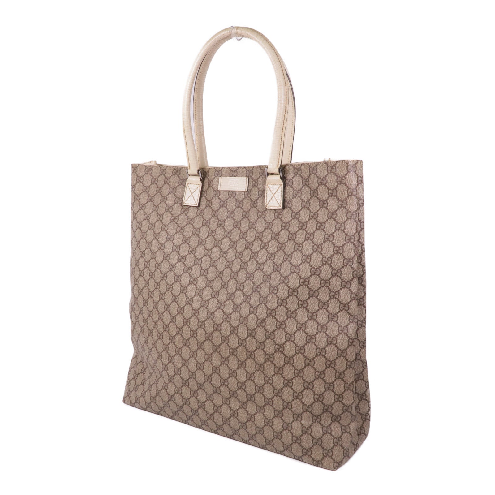 GUCCI 塗層帆布Shoulder Tote銀扣肩背袋/手挽袋