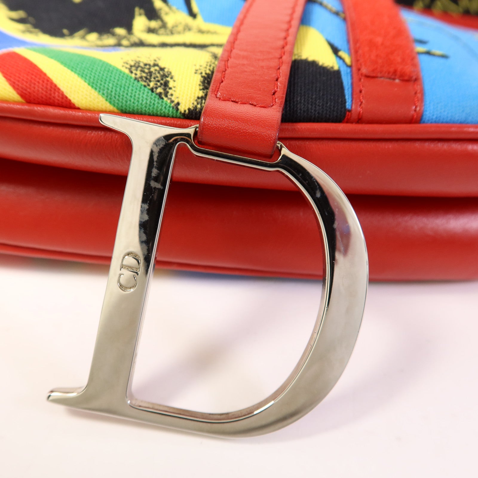 Dior 帆布Vintage Saddle Bag銀扣肩背袋