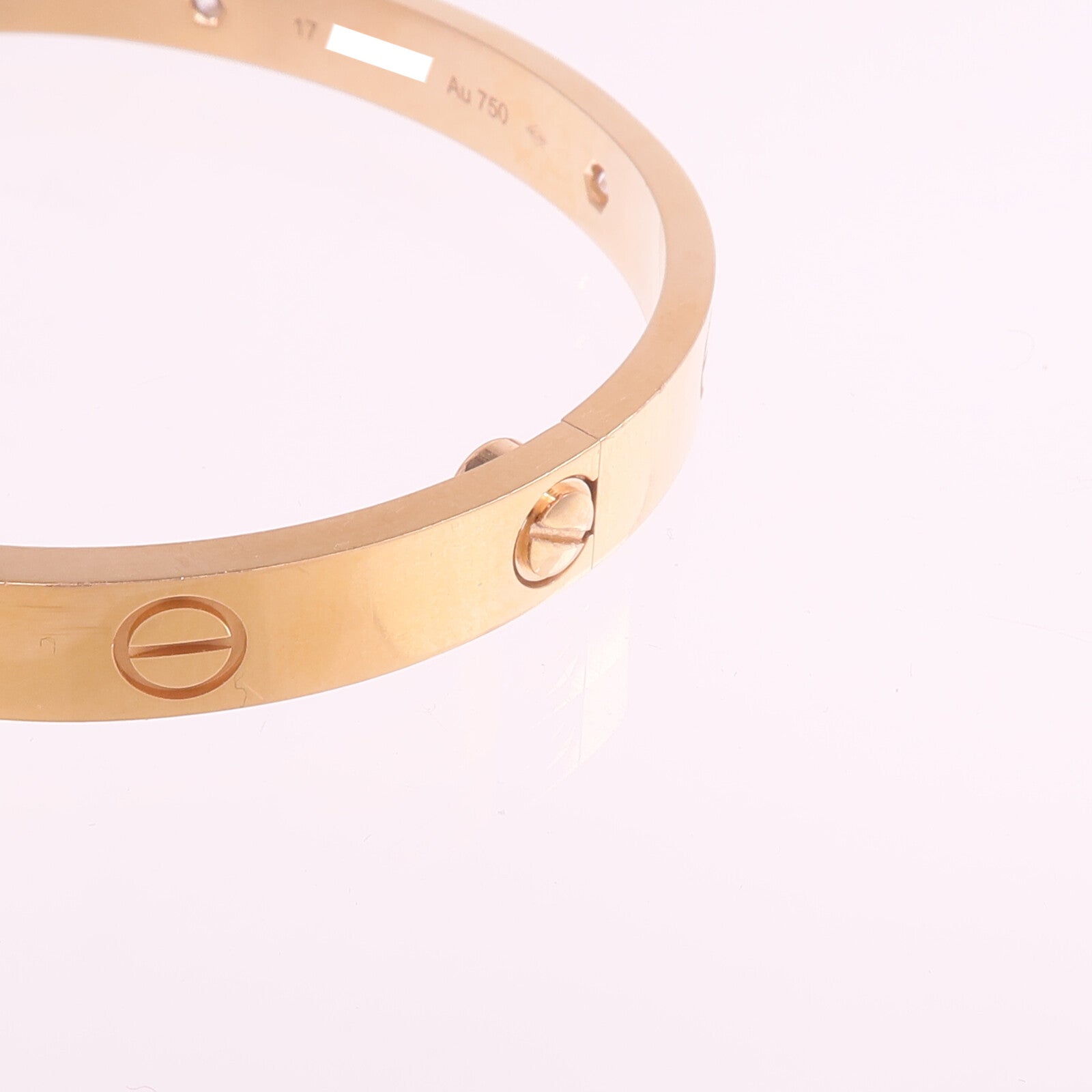 CARTIER 18K玫瑰金Love Bracelet 4 Diamonds鑽石手鐲
