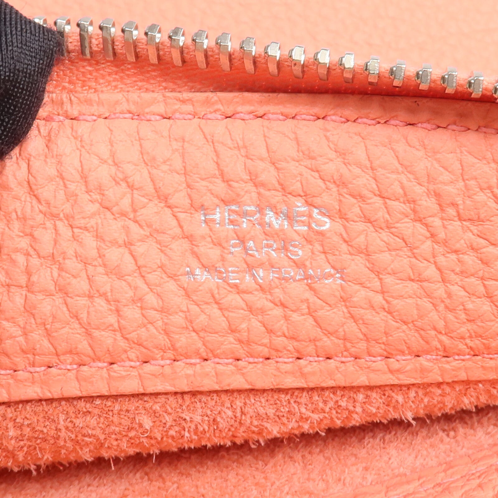 HERMES 【激減優惠】Togo皮革Bazar Pouch PM銀扣手拿包Flamingo