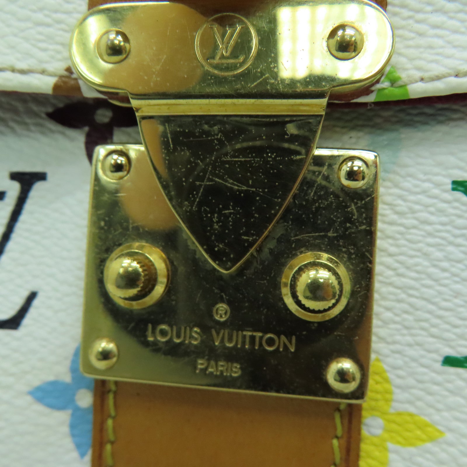 LOUIS VUITTON 【激減優惠】Monogram Multicolore Speedy 30金扣手挽袋白色彩色