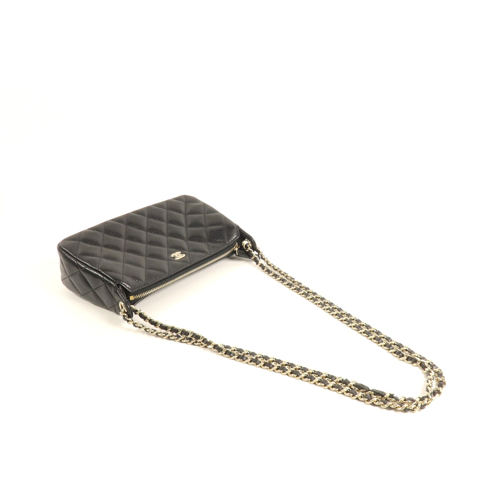 CHANEL 牛皮皮革25A Double Chain Bag鏈帶肩背袋