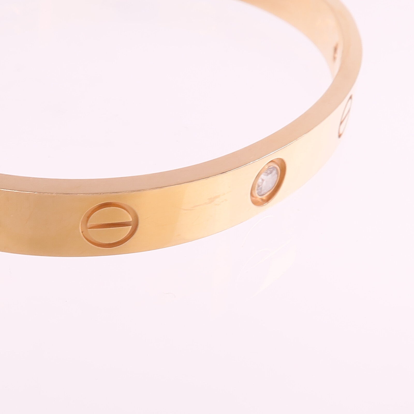 CARTIER 18K玫瑰金Love Bracelet 4 Diamonds鑽石手鐲