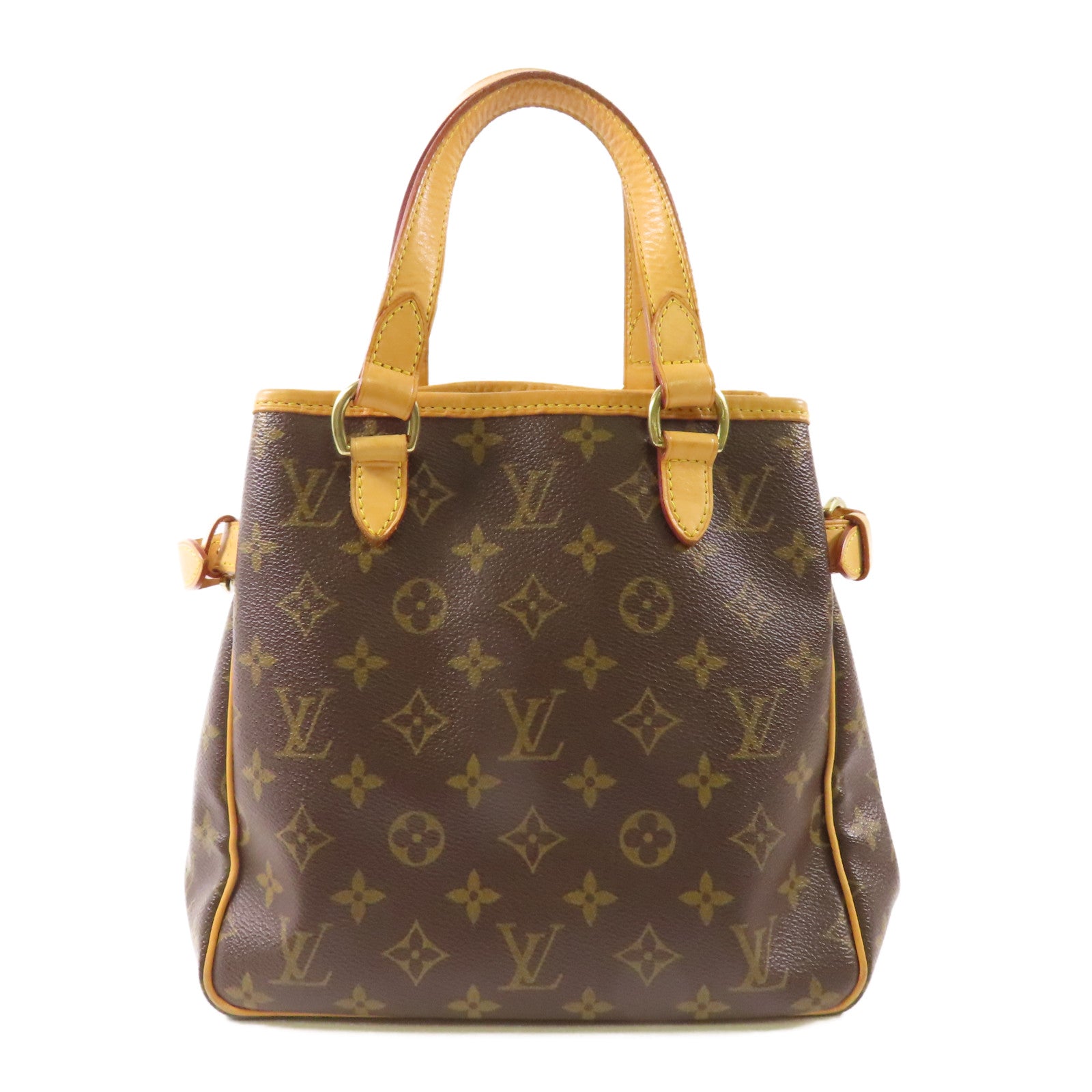 LOUIS VUITTON Monogram Batignolles金扣手挽袋棕色