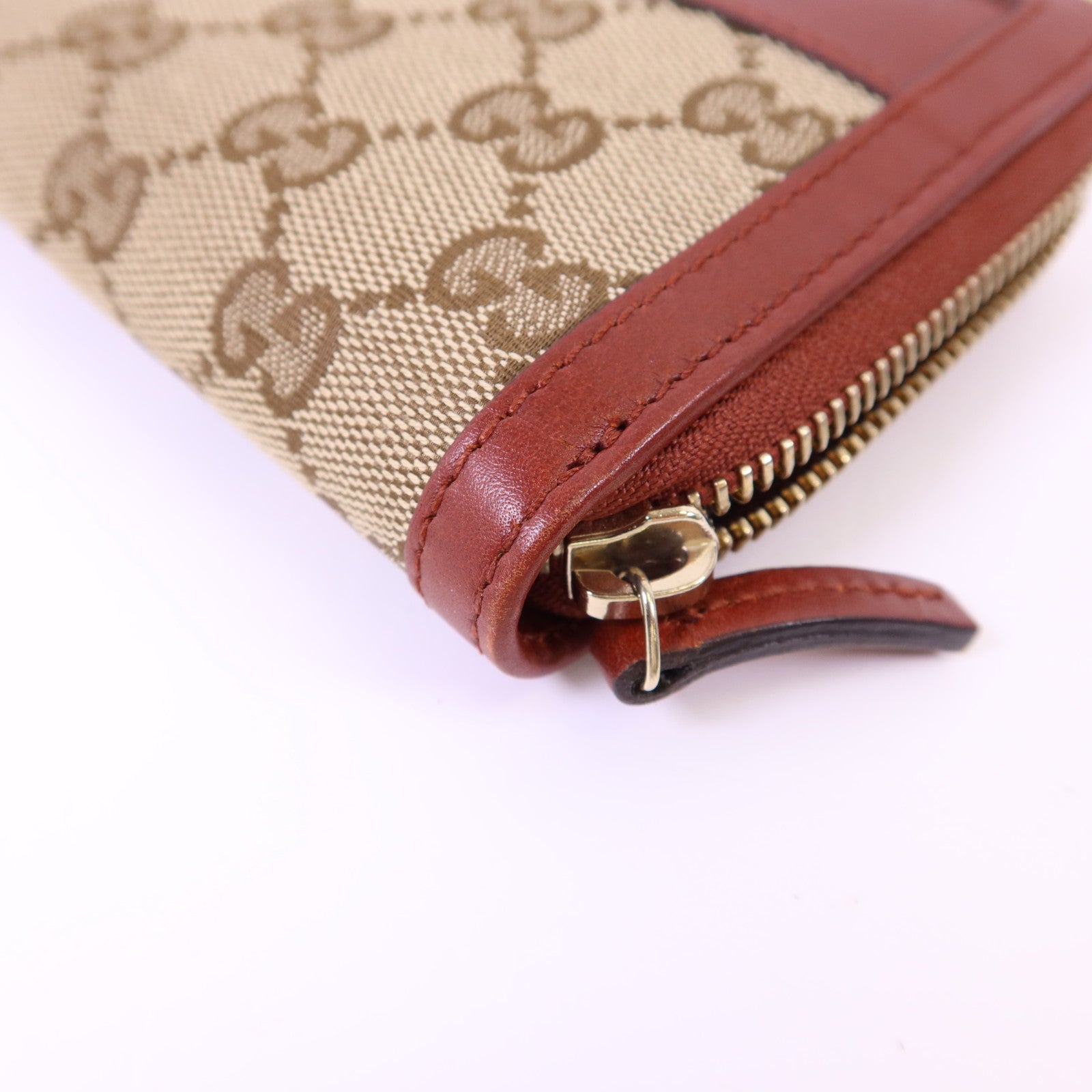 GUCCI 【激減優惠】牛皮皮革/帆布Long Wallet金扣長錢包