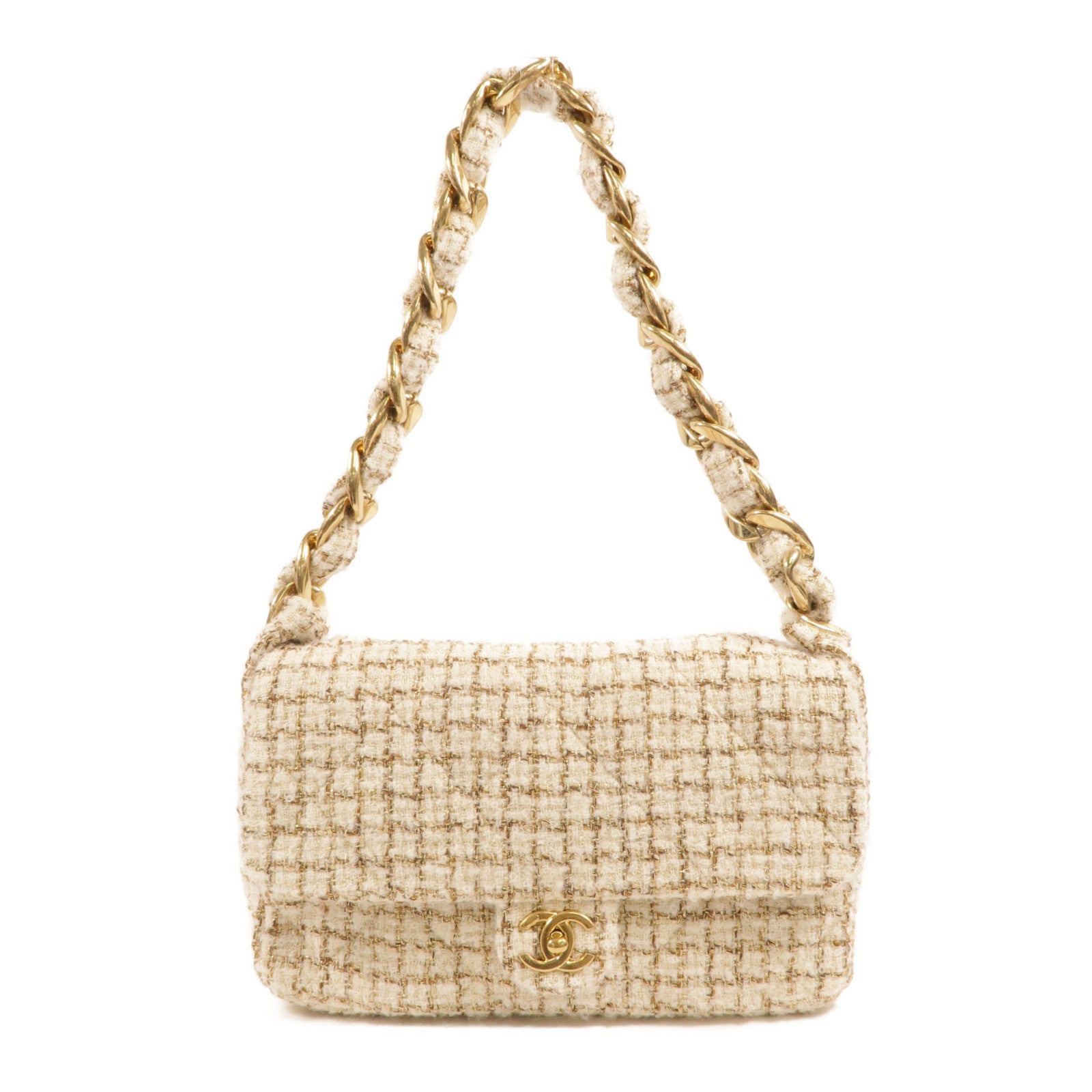 CHANEL Tweed Flap Bag肩背袋