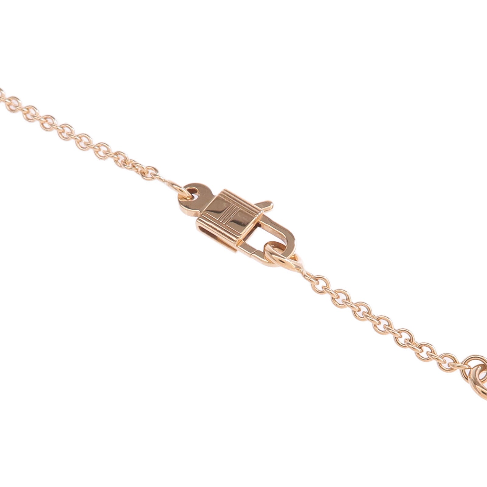 HERMES 18K玫瑰金Amulettes Kelly Pendant尖晶石項鍊