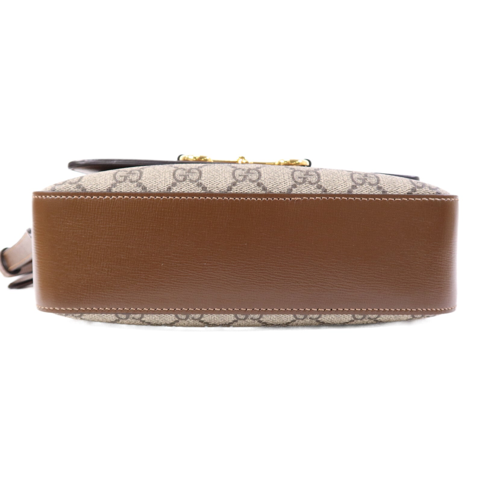 GUCCI 塗層帆布Horsebit 1955金扣肩背袋