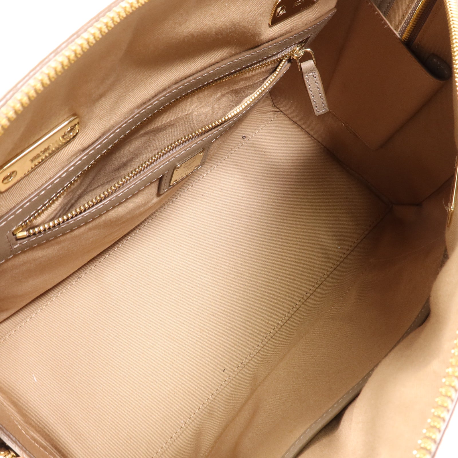 MCM 牛皮皮革2 Way Shoulder Bag金扣手挽肩背兩用袋