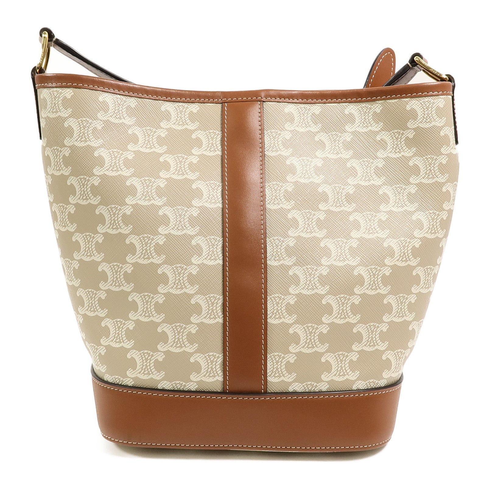 CELINE 塗層帆布Triomphe Bucket Bag Small肩背袋