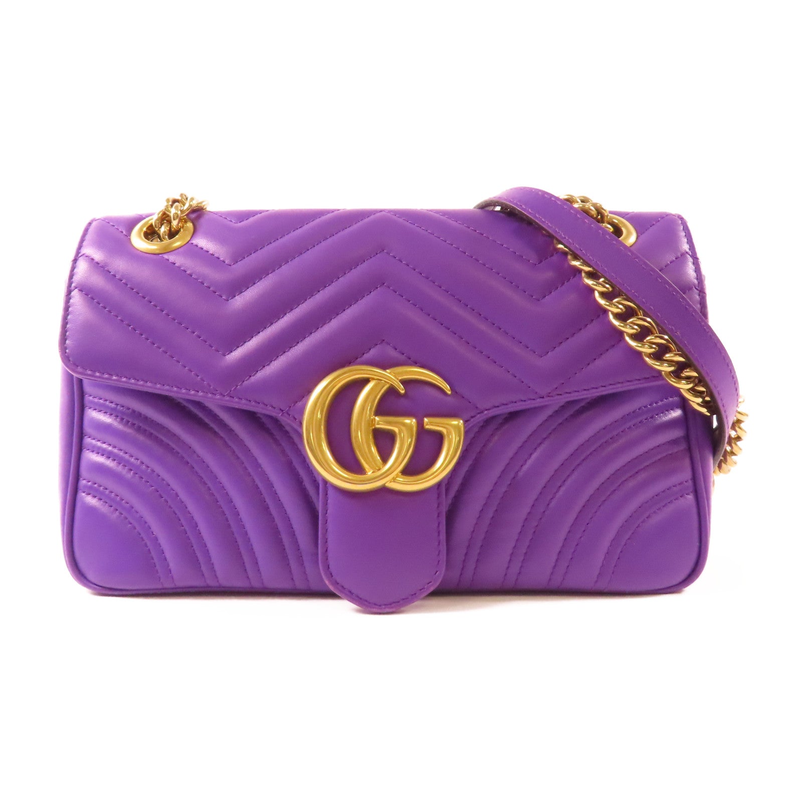 GUCCI 牛皮皮革GG Marmont金扣肩背袋