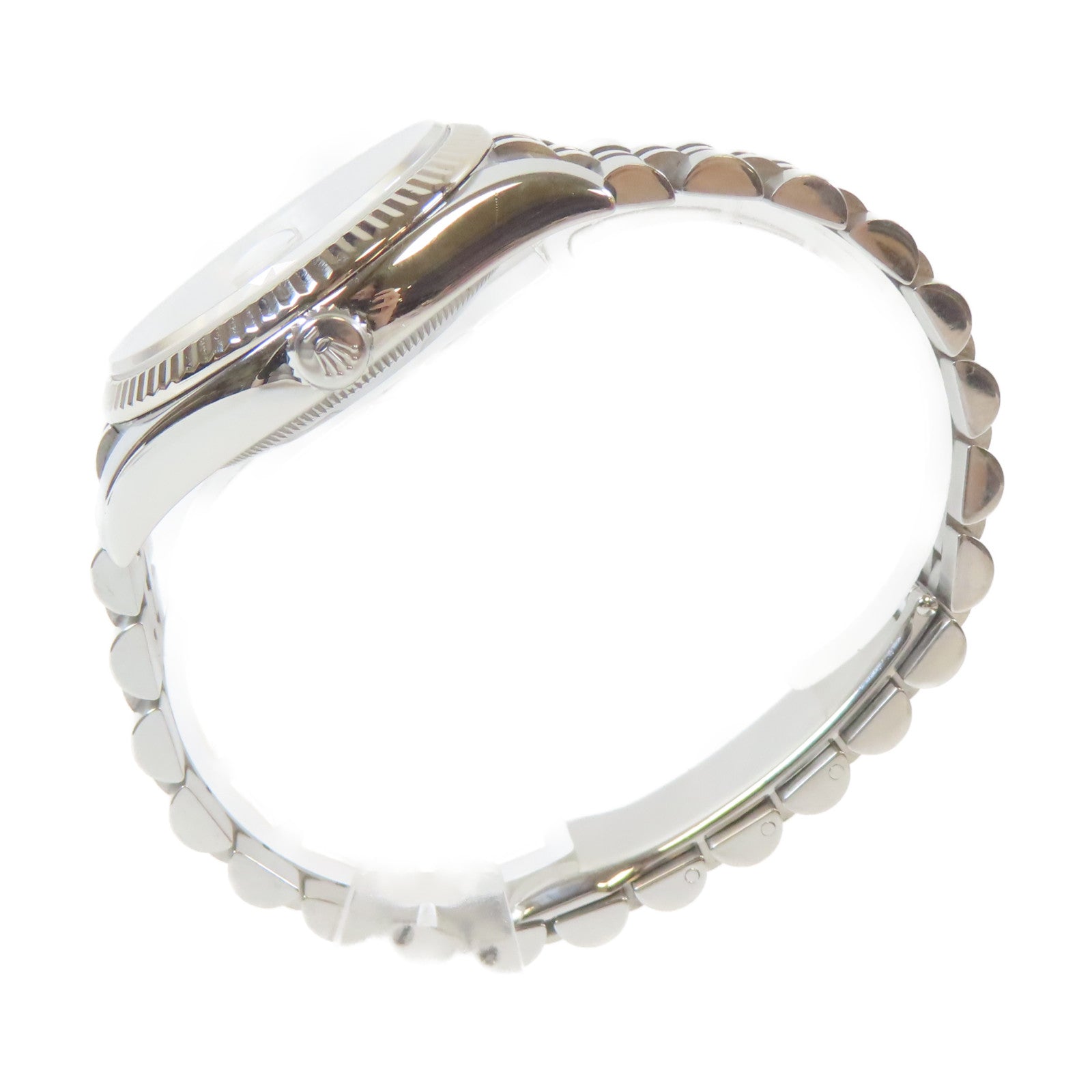 ROLEX Datejust 18K白金/不鏽鋼/鑽石手錶自動機芯銀色