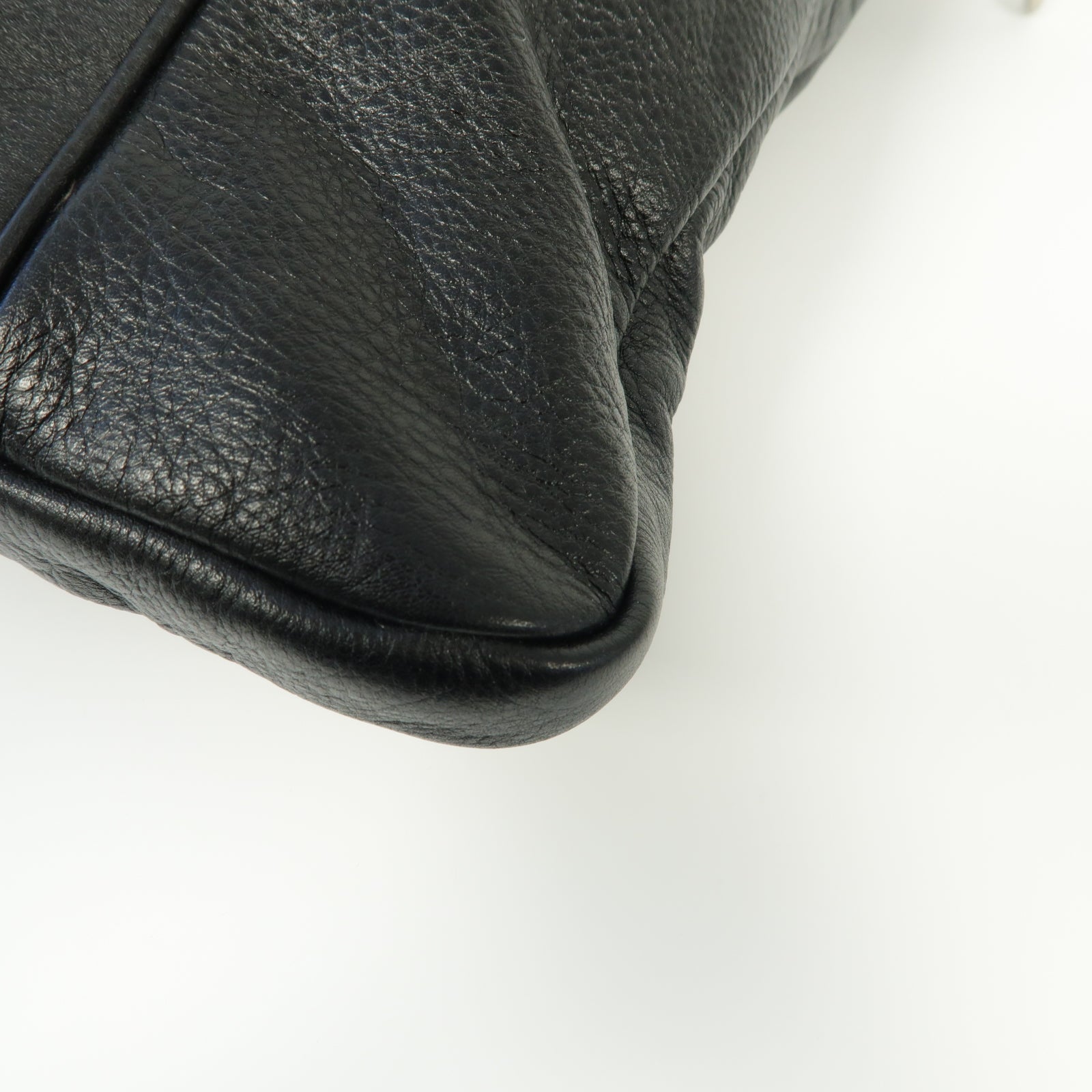 GUCCI 【激減優惠】牛皮皮革Shoulder Bag銀扣肩背袋黒色