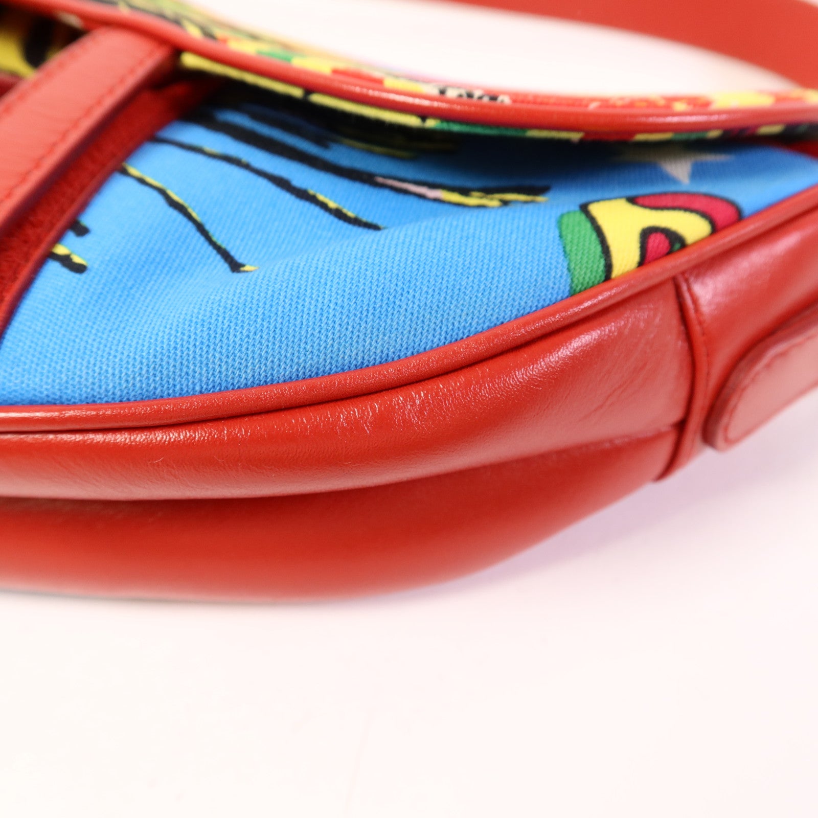 Dior 帆布Vintage Saddle Bag銀扣肩背袋