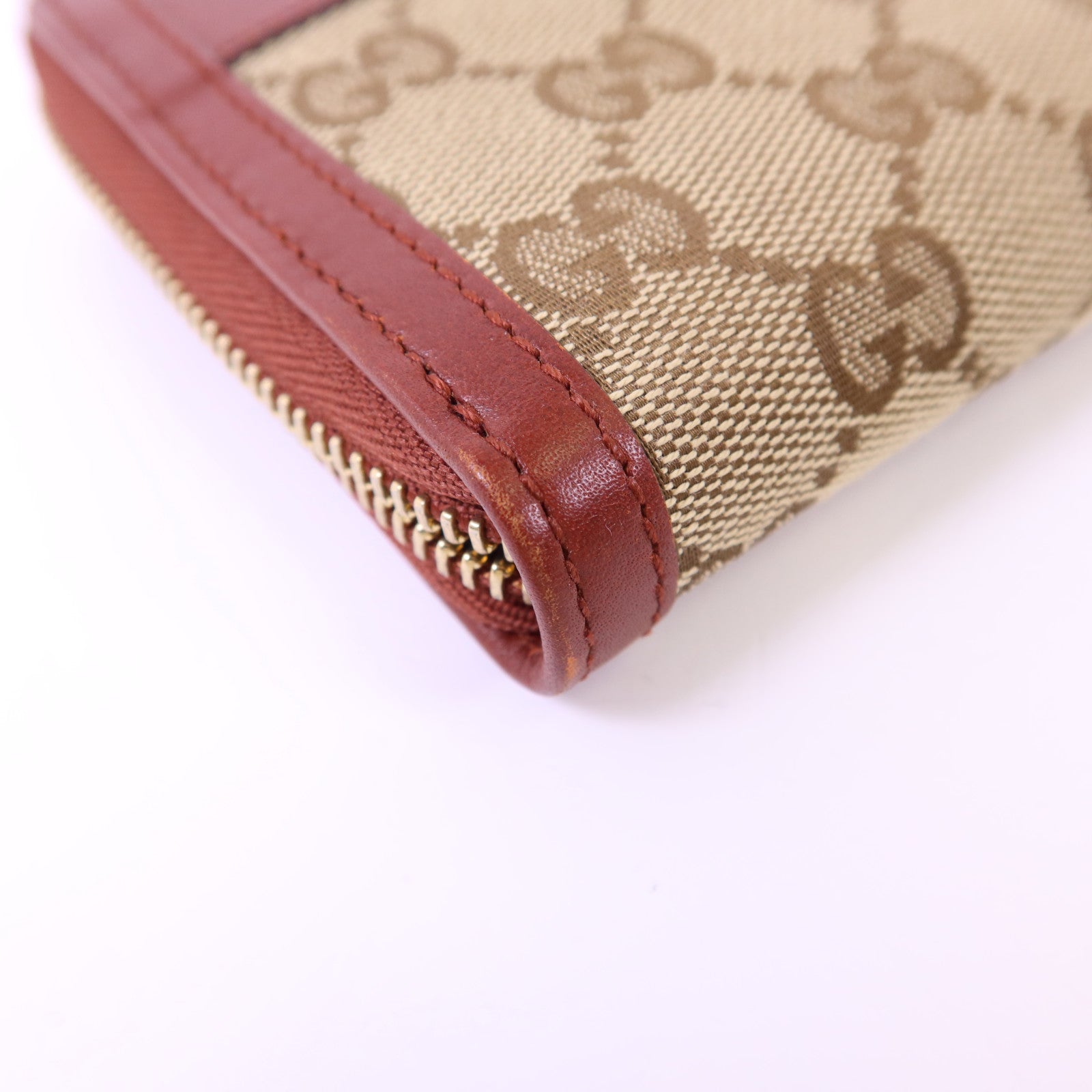 GUCCI 【激減優惠】牛皮皮革/帆布Long Wallet金扣長錢包