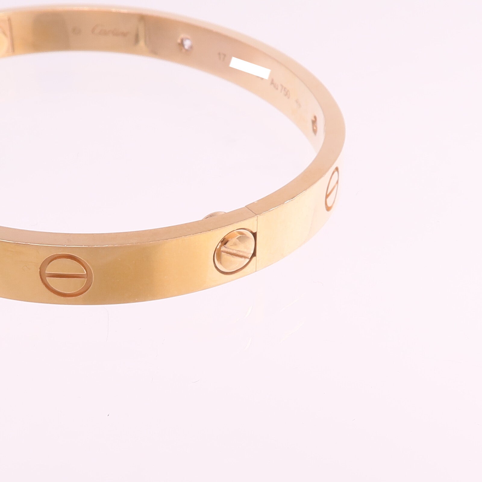 CARTIER 18K玫瑰金Love Bracelet 4 Diamonds鑽石手鐲