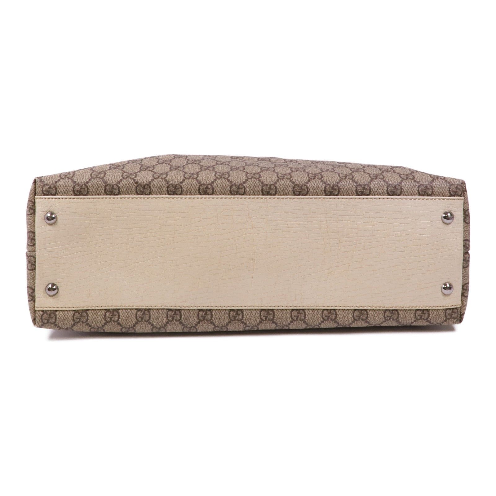 GUCCI 塗層帆布Shoulder Tote銀扣肩背袋/手挽袋