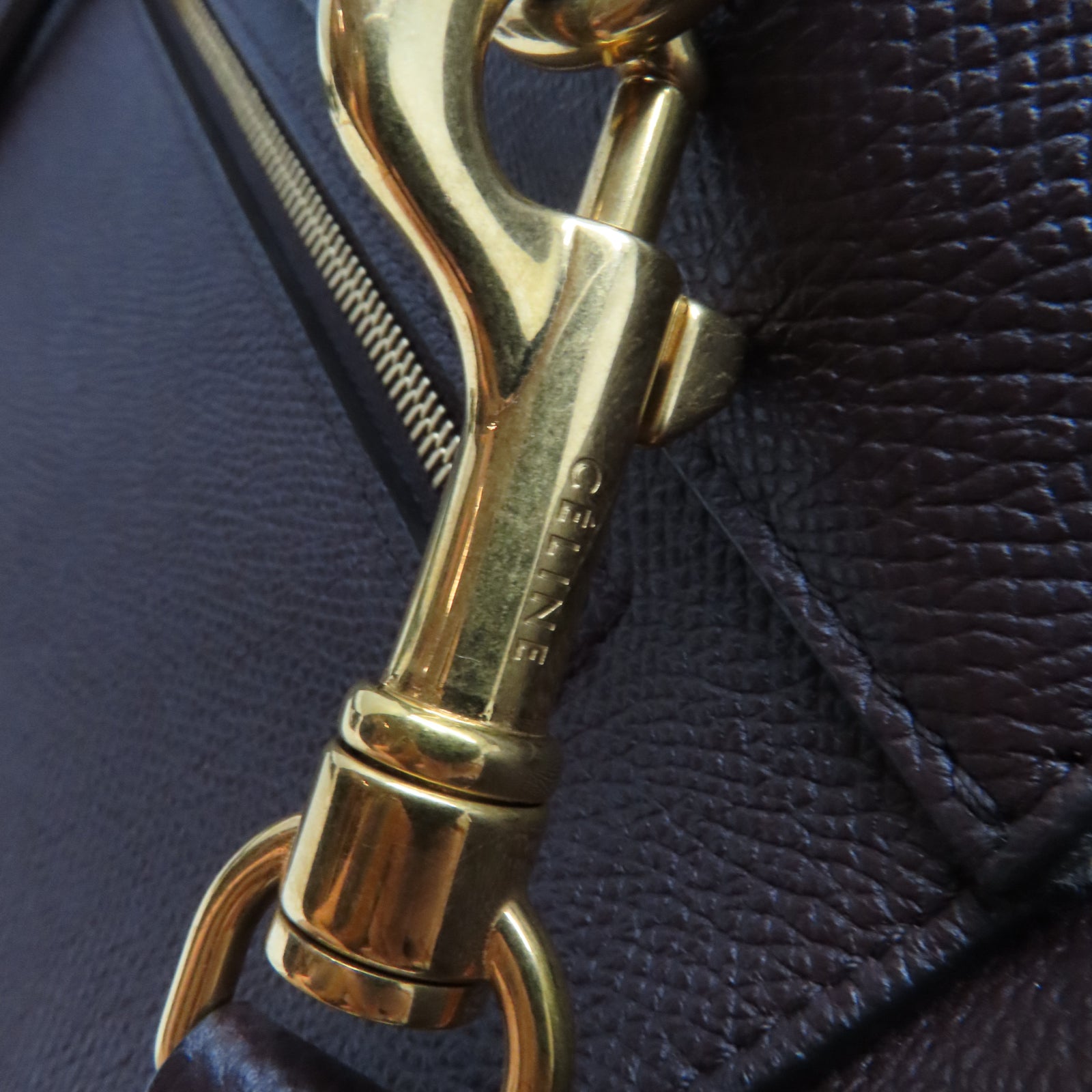 CELINE 【激減優惠】牛皮皮革Belt Bag金扣手挽肩背兩用袋紫色