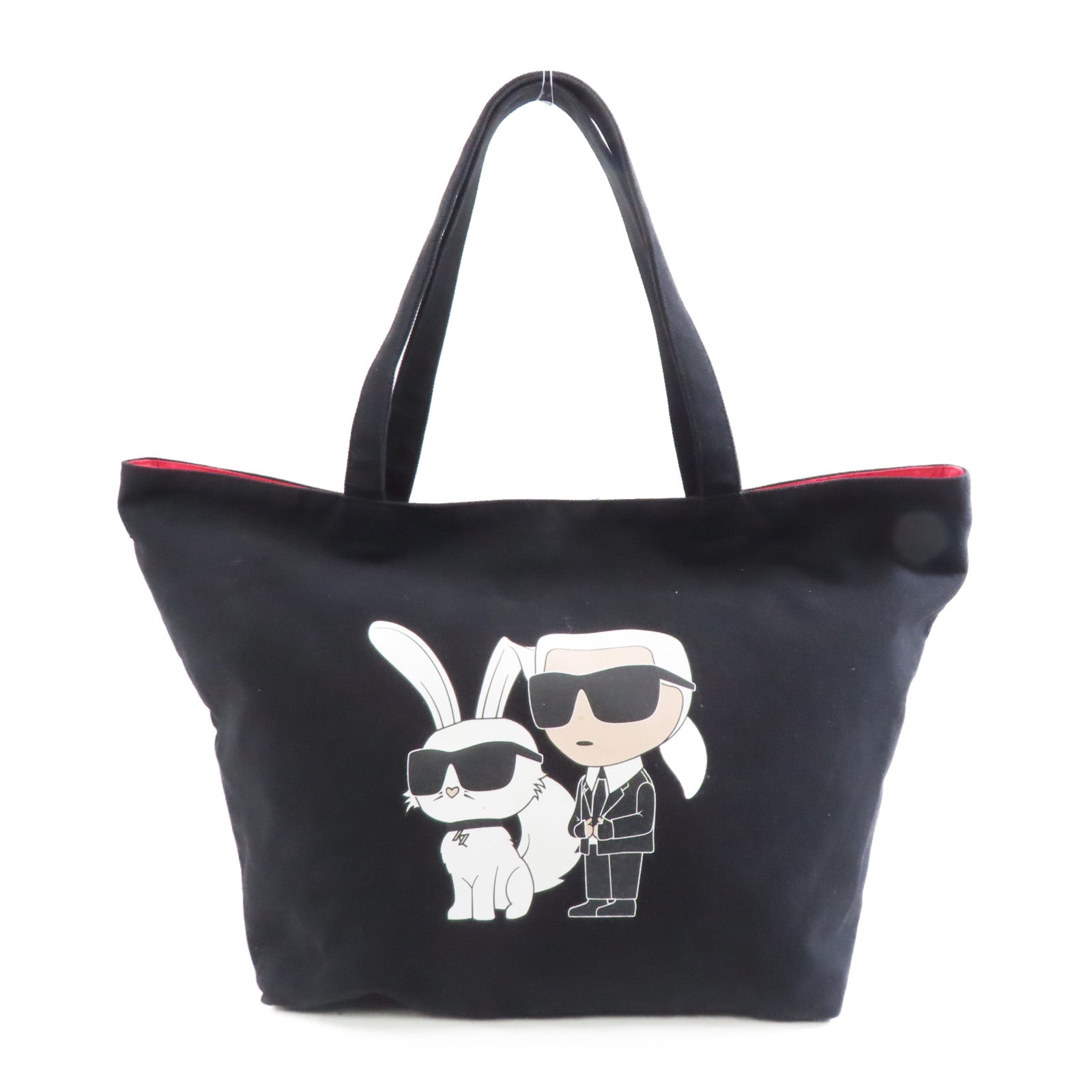 SELECTION 【激減優惠】帆布Tote Bag銀扣手挽袋黑色/紅色