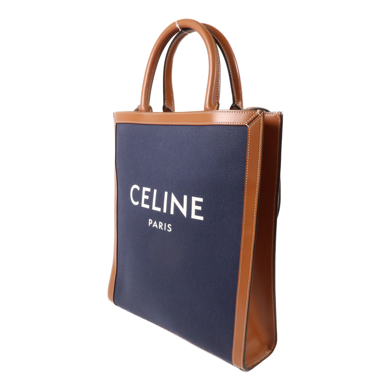 CELINE 帆布/牛皮皮革Small Vertical Cabas手挽肩背兩用袋
